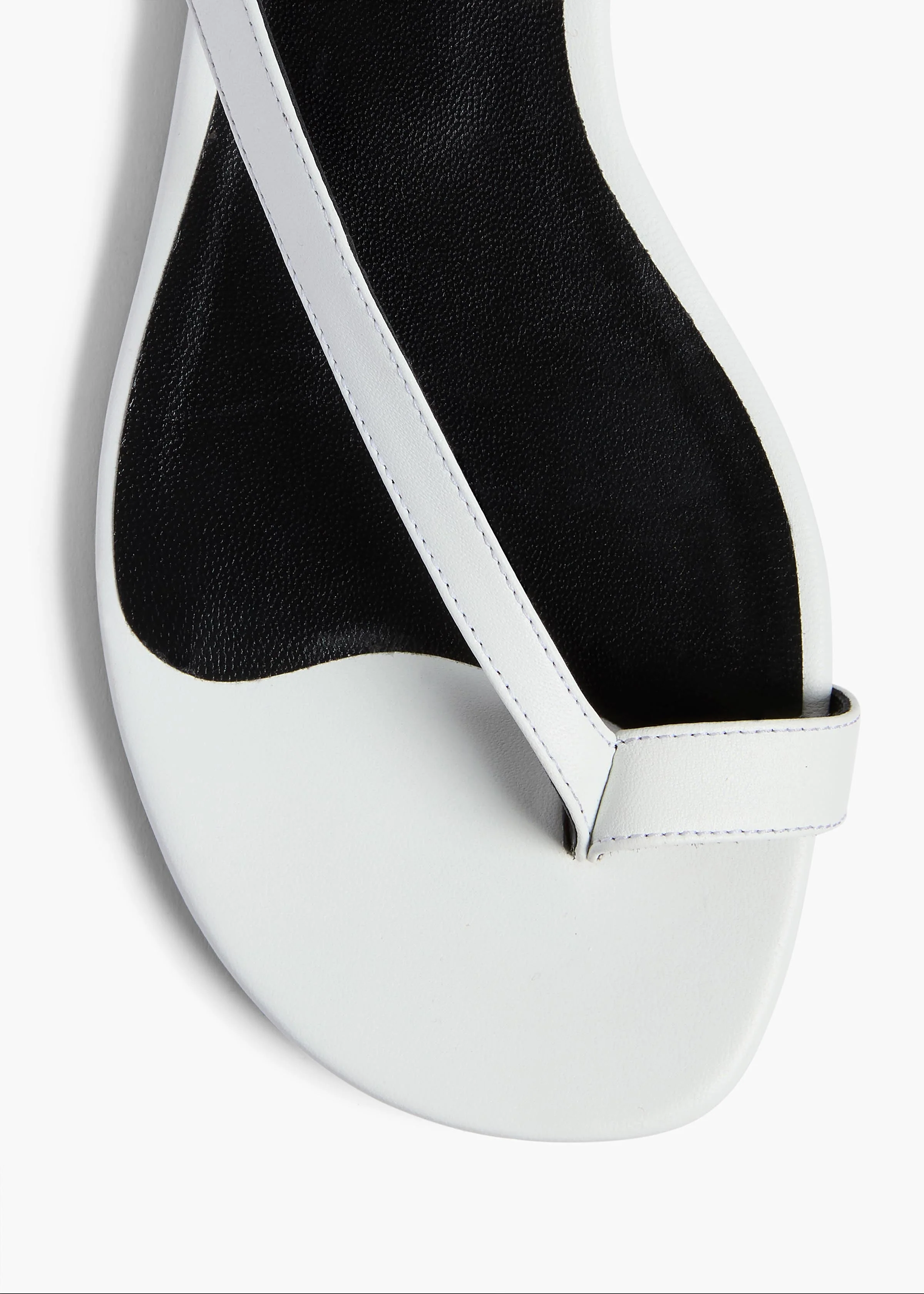 Khaite - Aimee Flat Sandal in Optic White Leather - Image 3