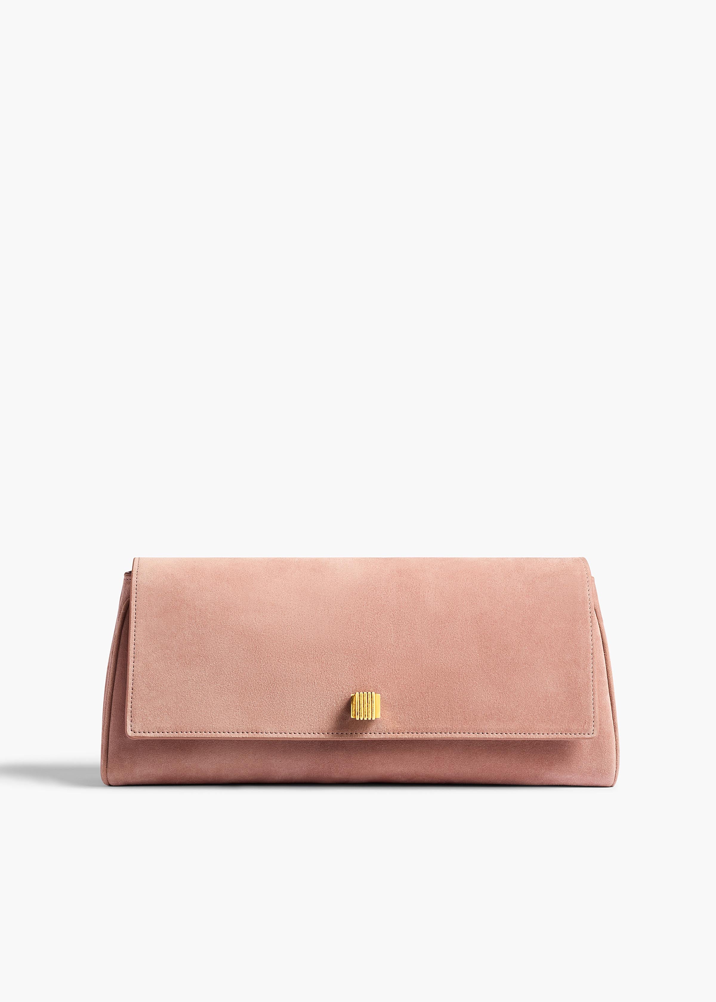 Khaite - Audrey Clutch in Dusty Pink Suede