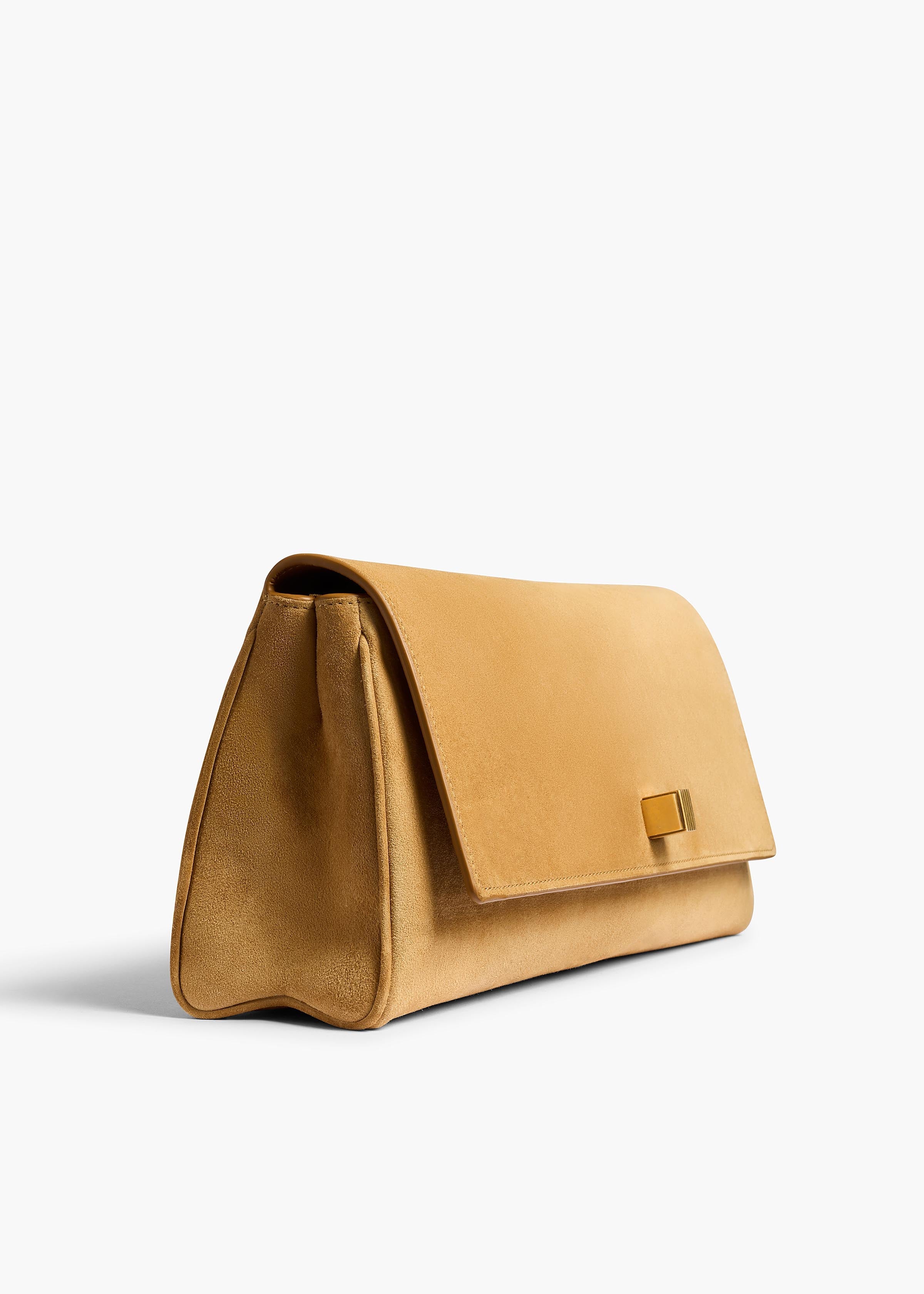 Khaite - Audrey Clutch in Goldenrod Suede - Image 4
