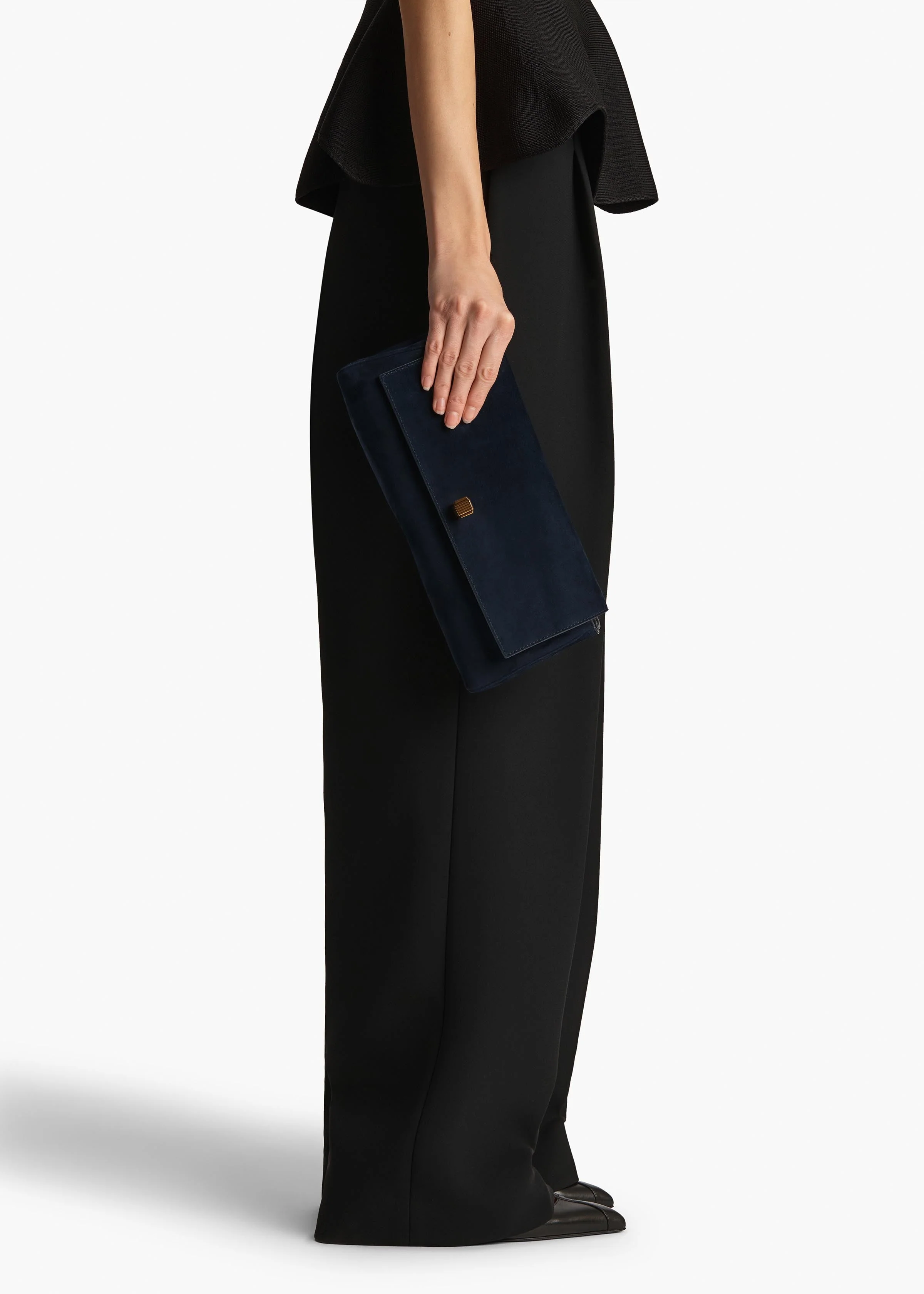 Khaite - Audrey Clutch in Midnight Suede - Image 5