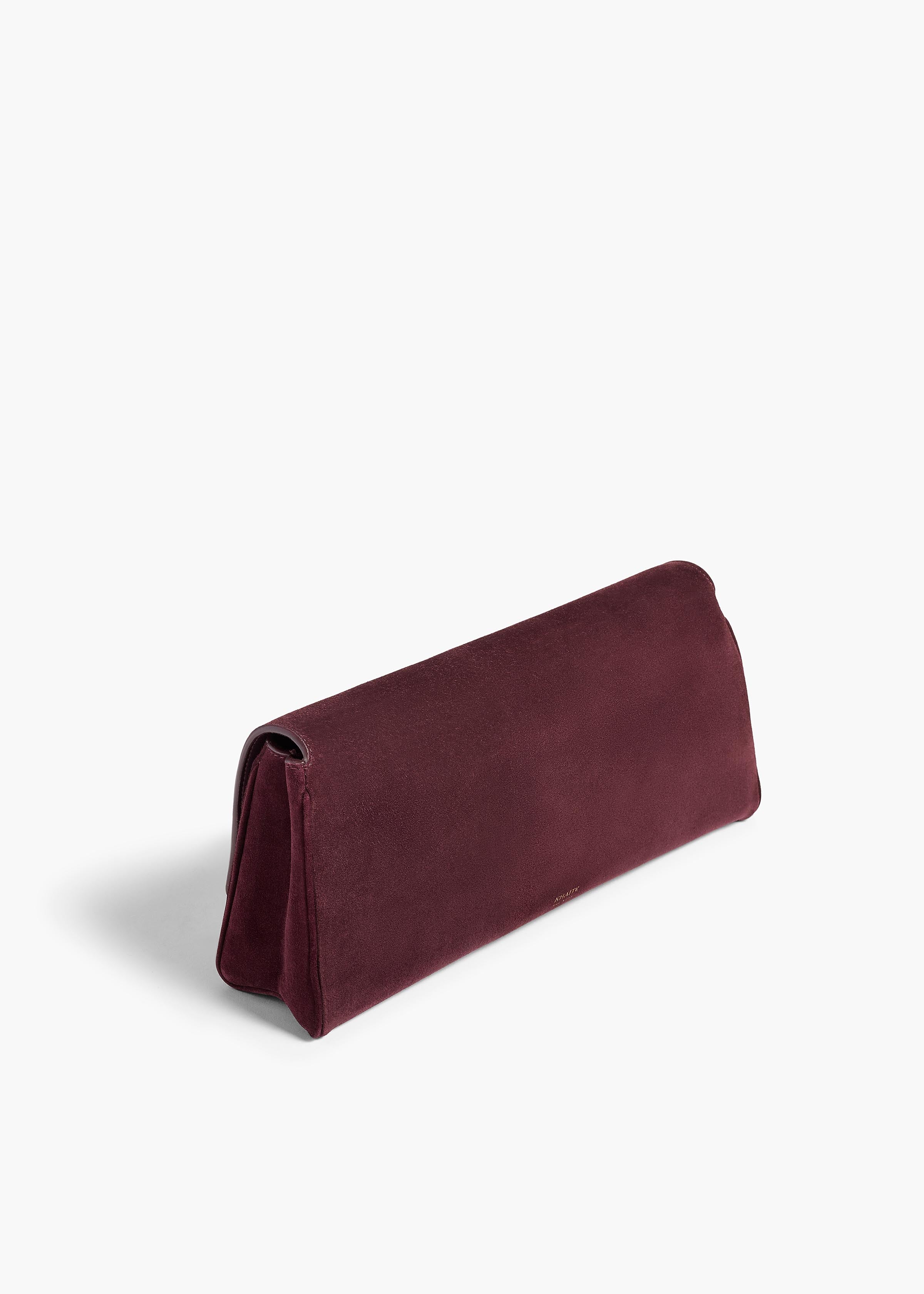 Khaite - Audrey Clutch in Rouge Noir Suede - Image 2