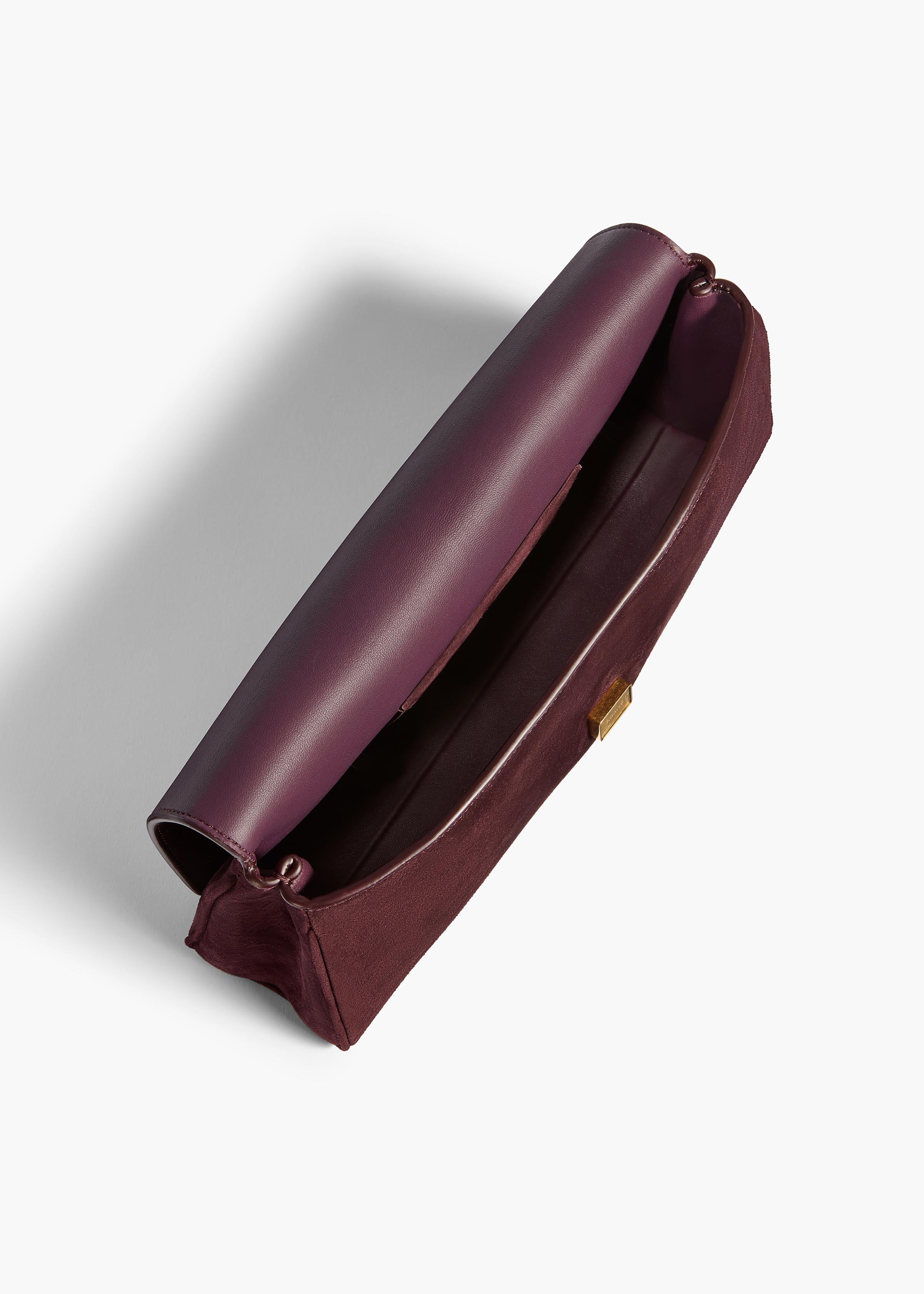 Khaite - Audrey Clutch in Rouge Noir Suede - Image 3