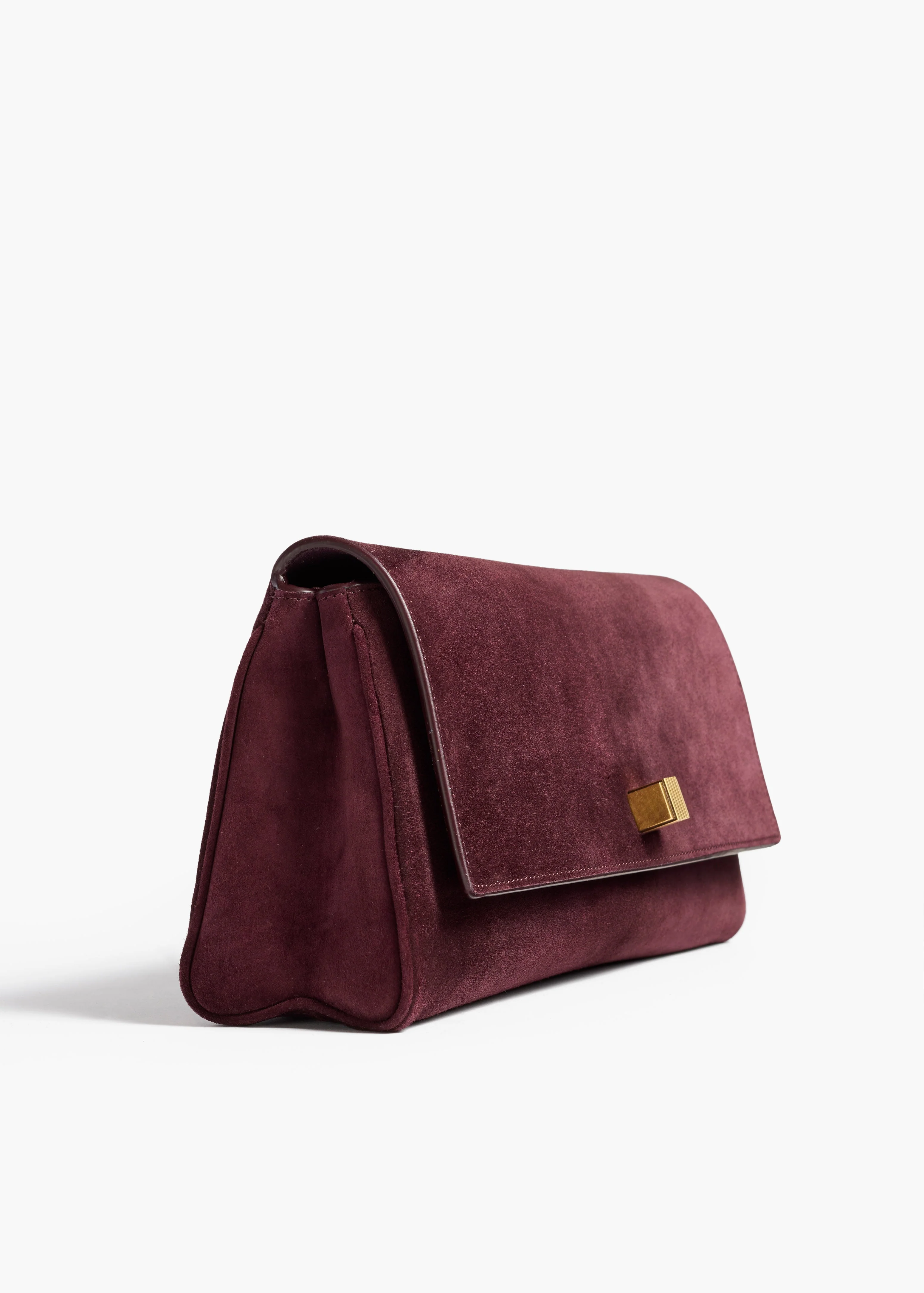 Khaite - Audrey Clutch in Rouge Noir Suede - Image 4
