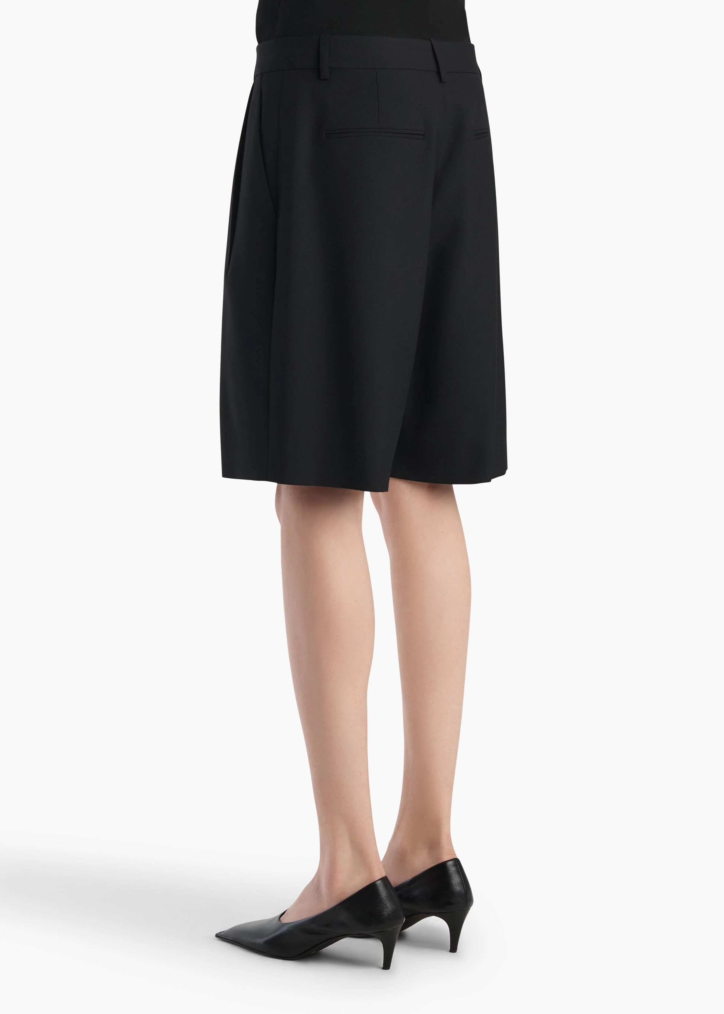 Khaite - Auggie Short in Black Wool - Image 4