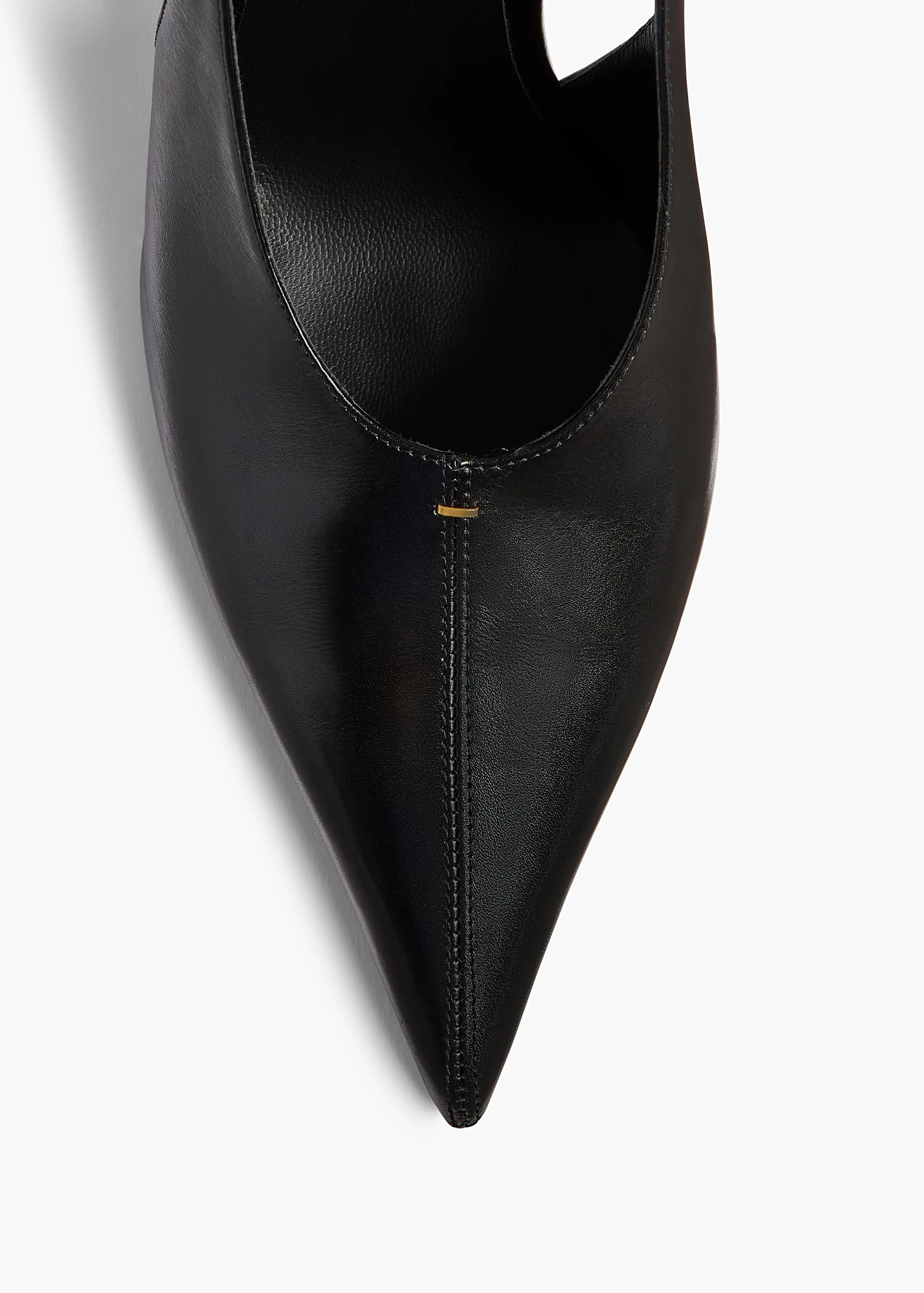 Khaite - Bella Low Pump in Black Glazed Leather - Image 3