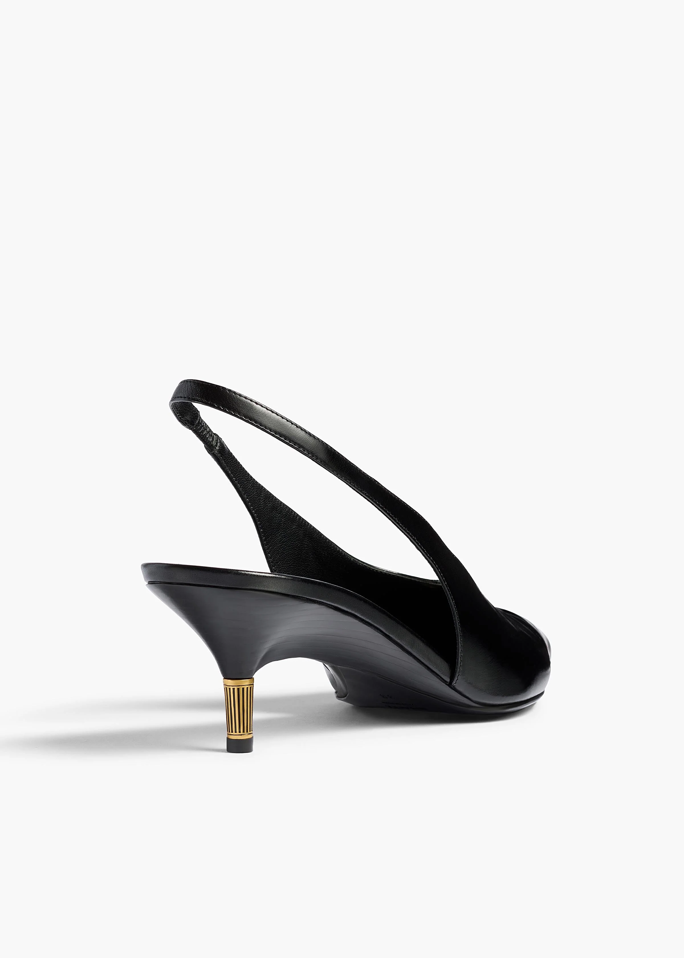 Khaite - Bella Low Pump in Black Glazed Leather - Image 4