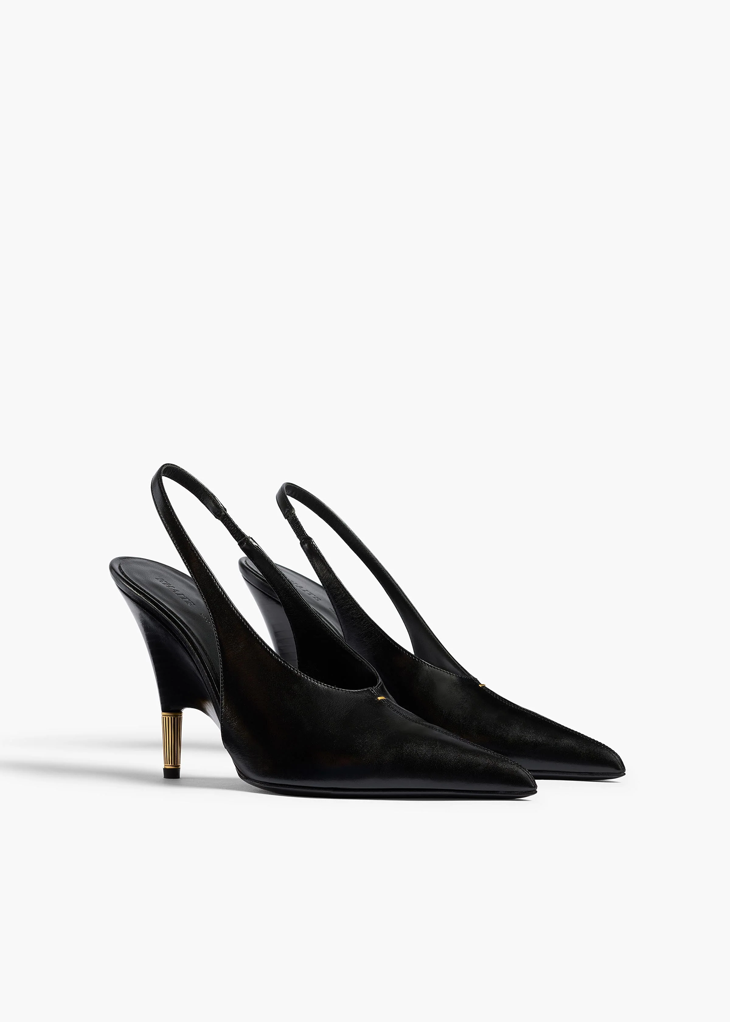 Khaite - Bella Pump in Black Glazed Leather - Image 2