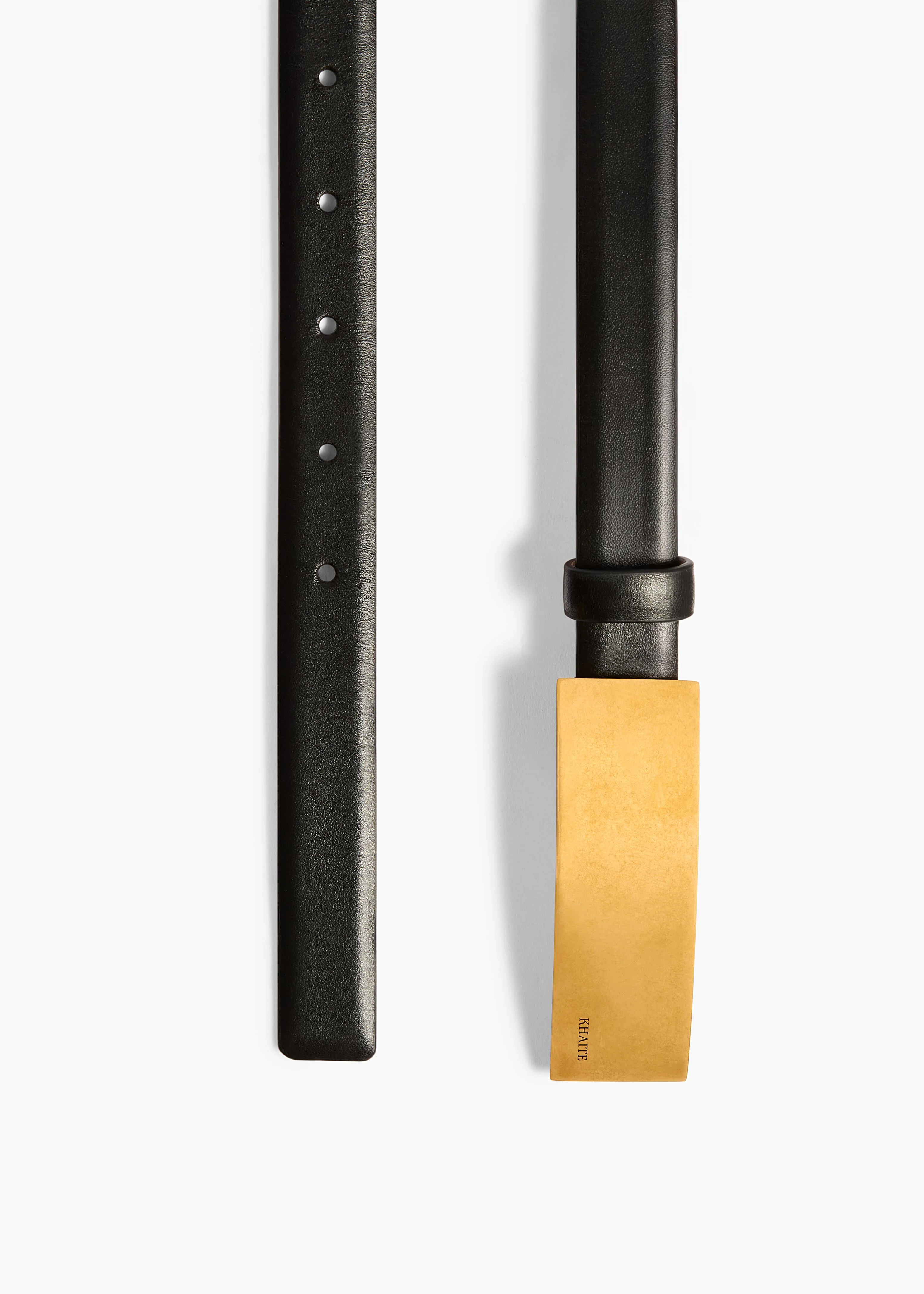 Khaite - Berlin Belt in Black Leather with Antique Gold - Image 2