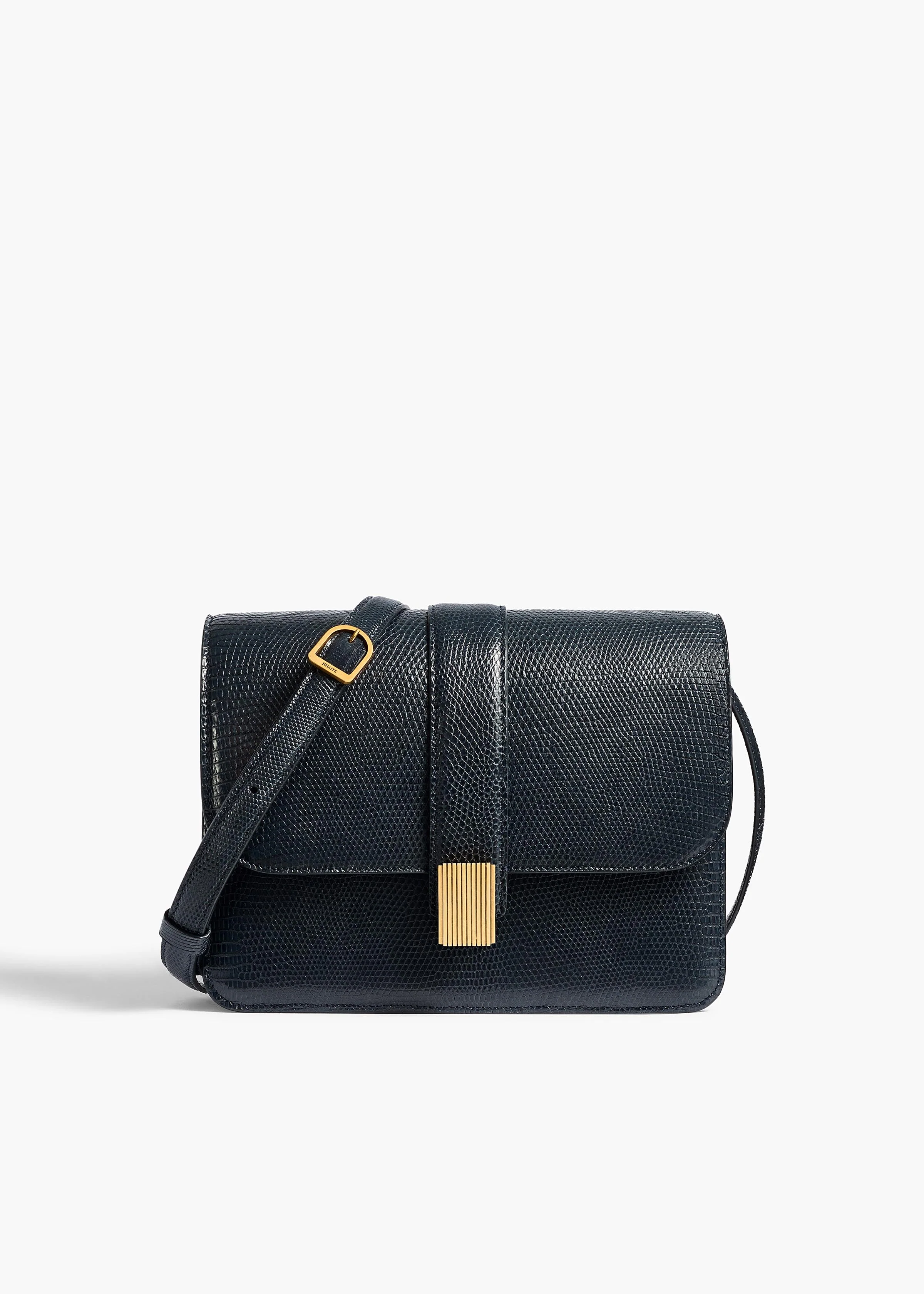 Khaite - Blake Crossbody Bag in Midnight Lizard