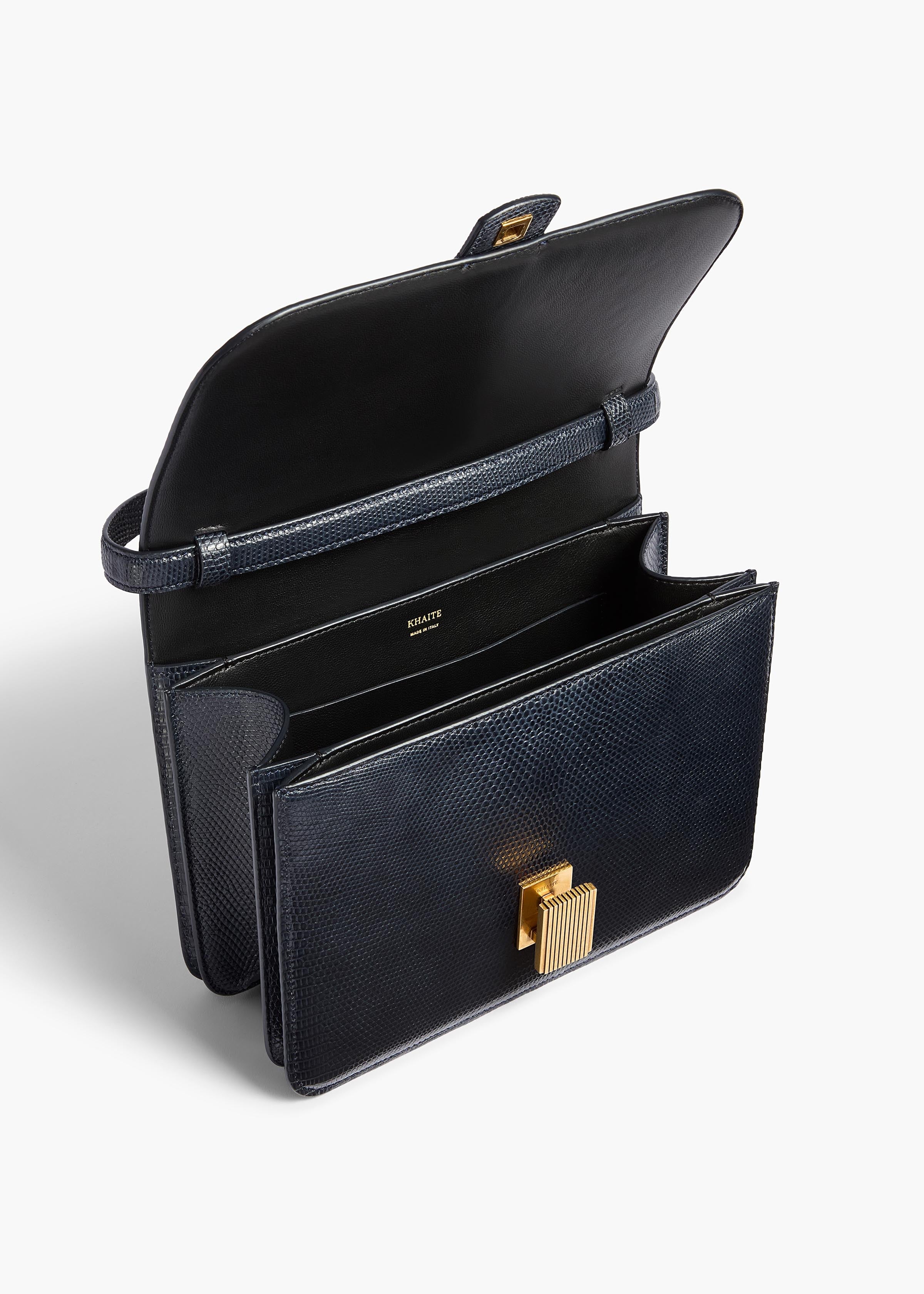 Khaite - Blake Crossbody Bag in Midnight Lizard - Image 3