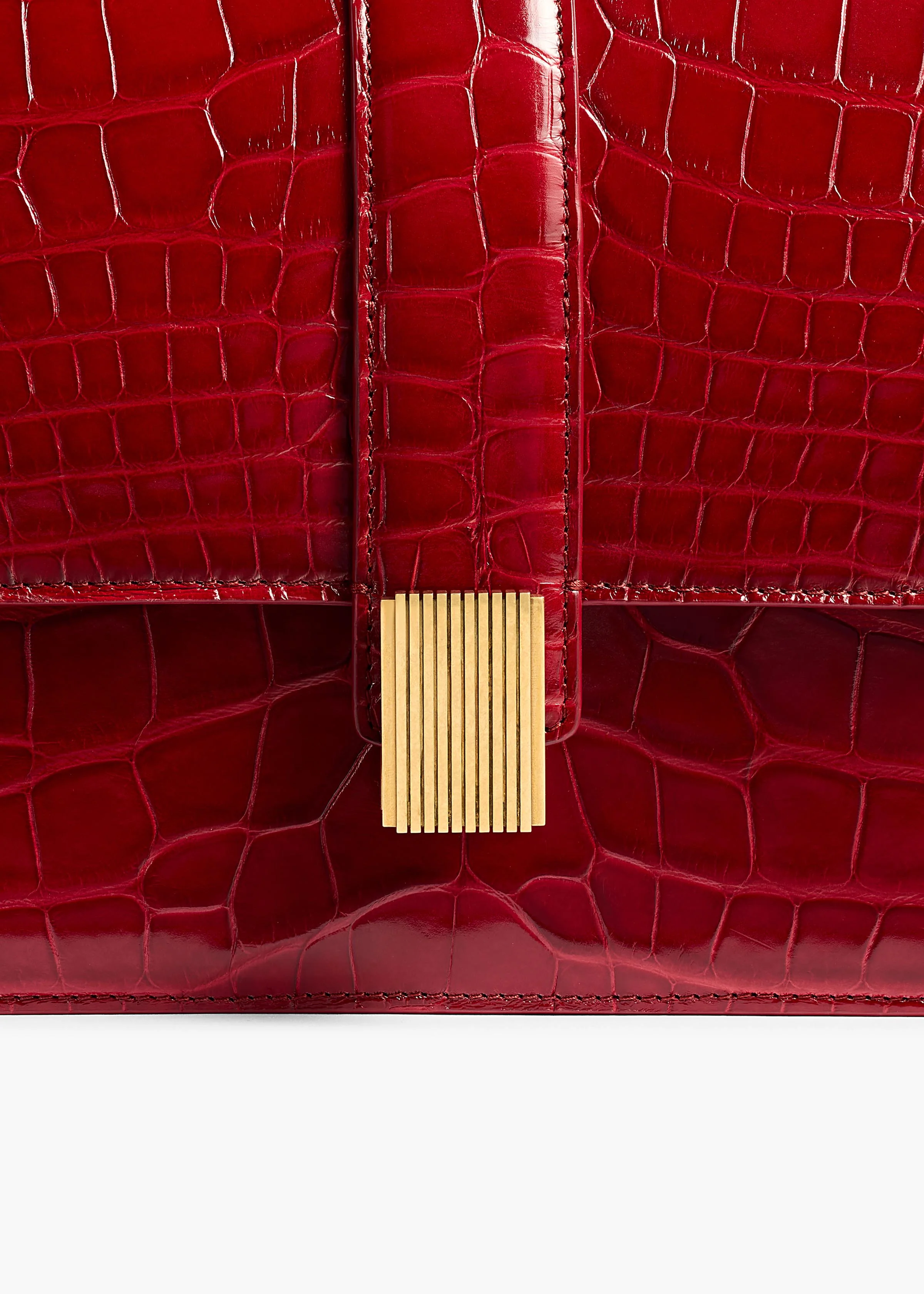 Khaite - Blake Crossbody Bag in Ruby Alligator - Image 4
