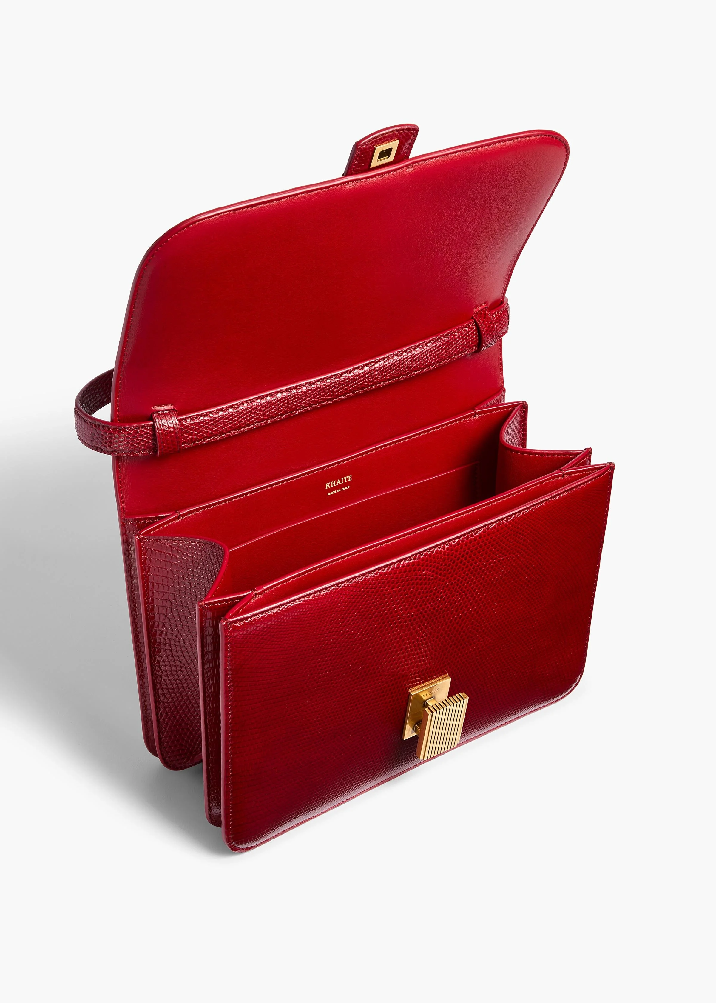 Khaite - Blake Crossbody Bag in Ruby Lizard - Image 3