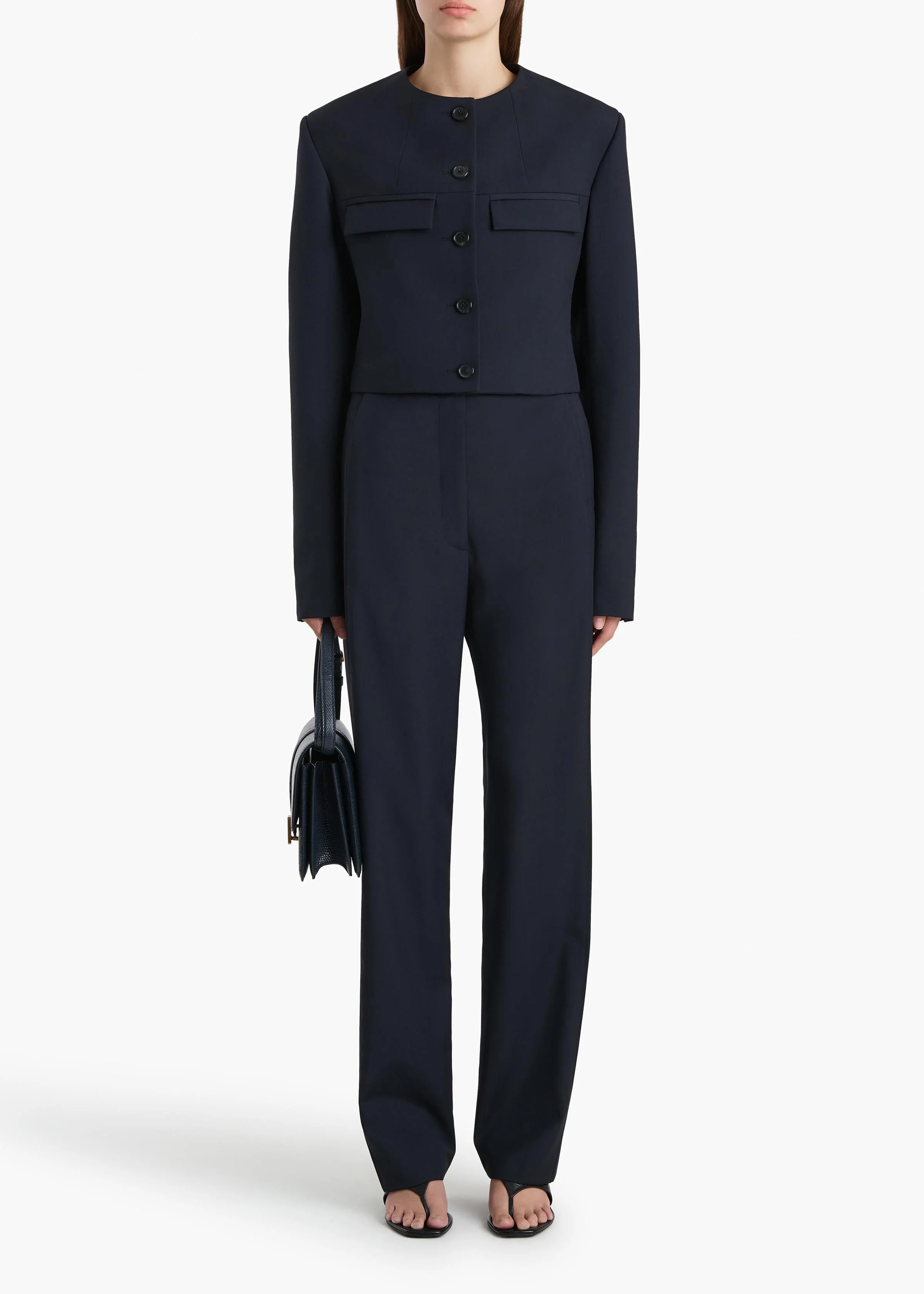 Khaite - Borden Pant in Dark Navy - Image 2