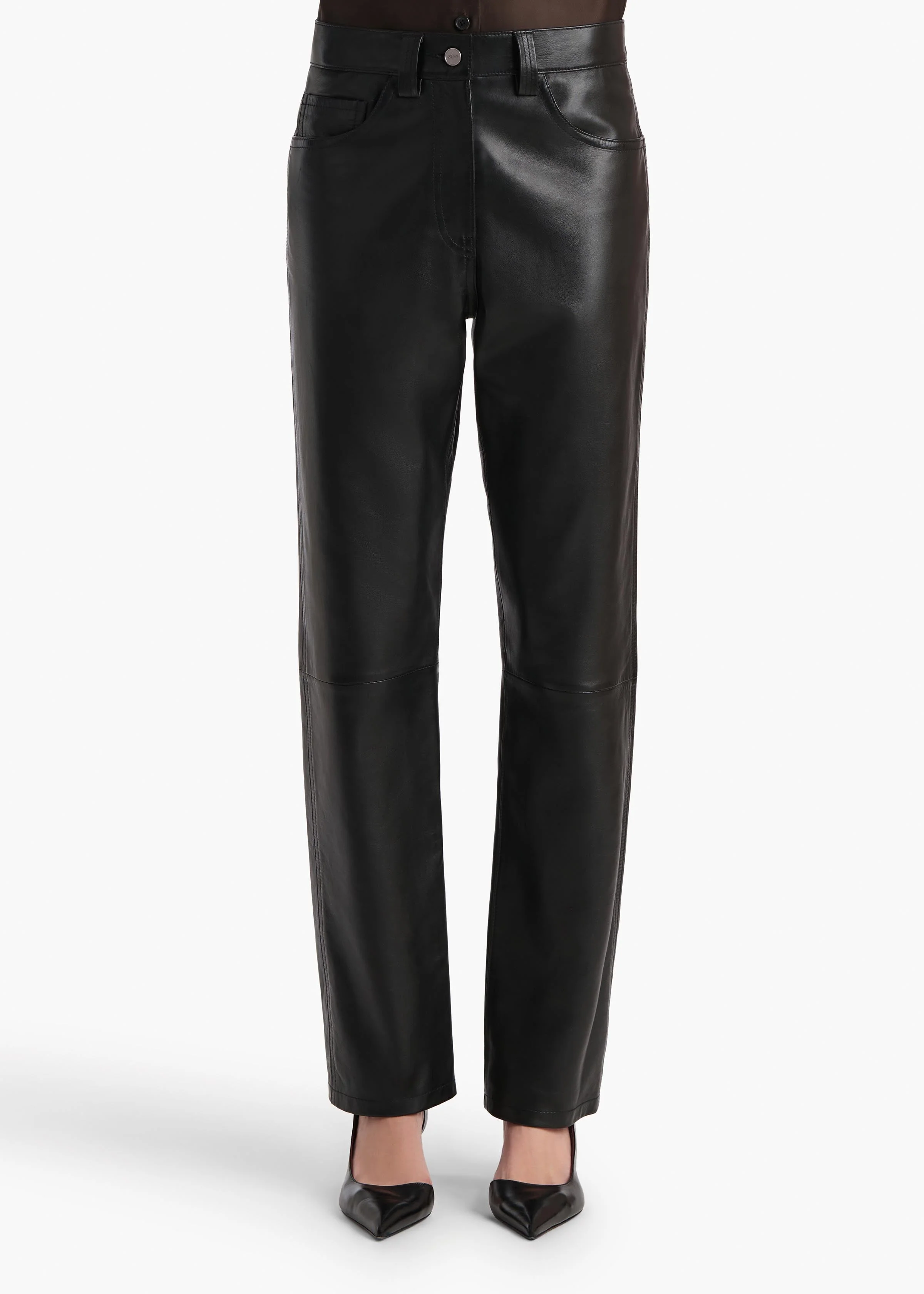 Khaite - Callum Pant in Black Leather - Image 3