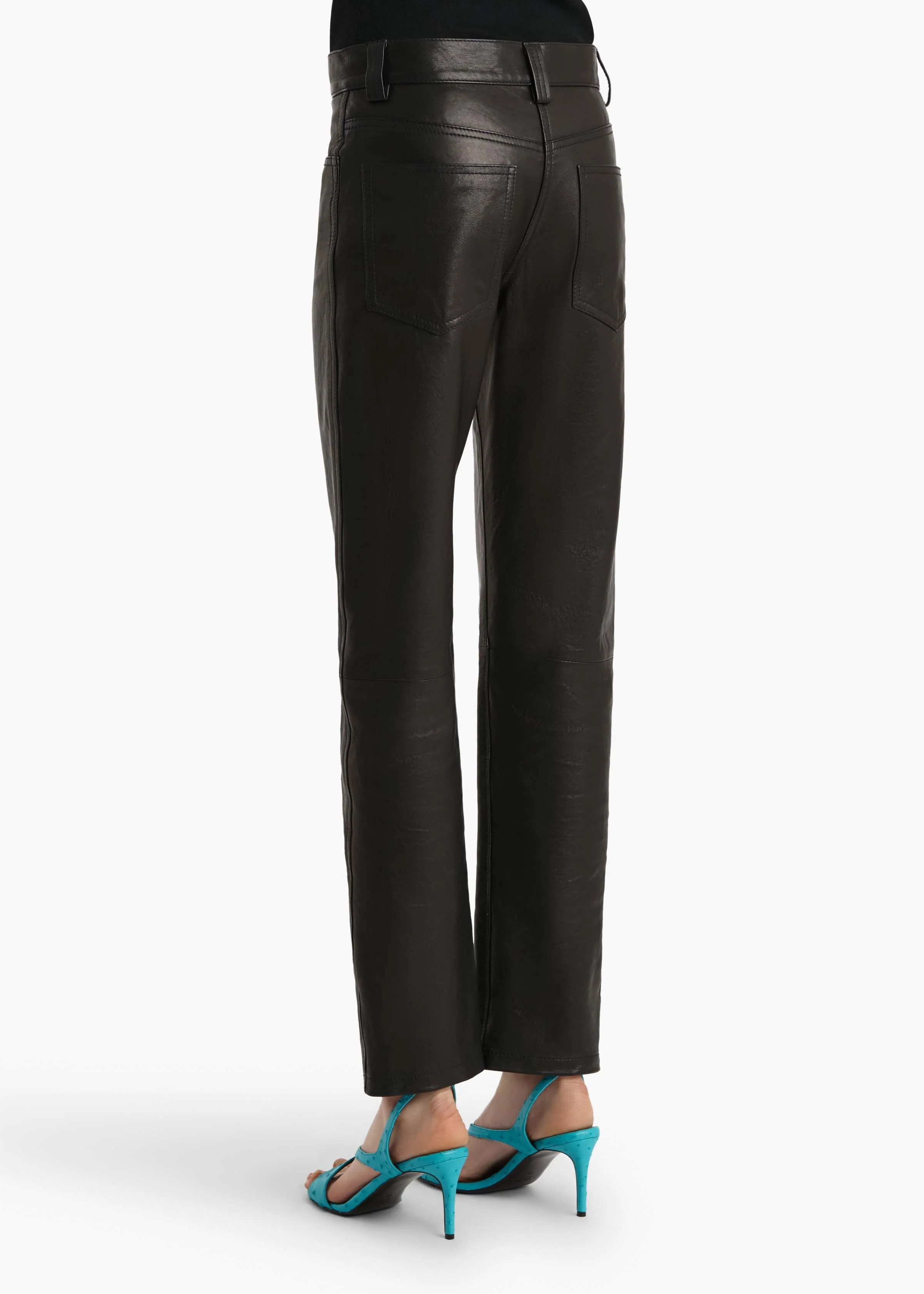 Khaite - Callum Pant in Black Textured Lamb - Image 4