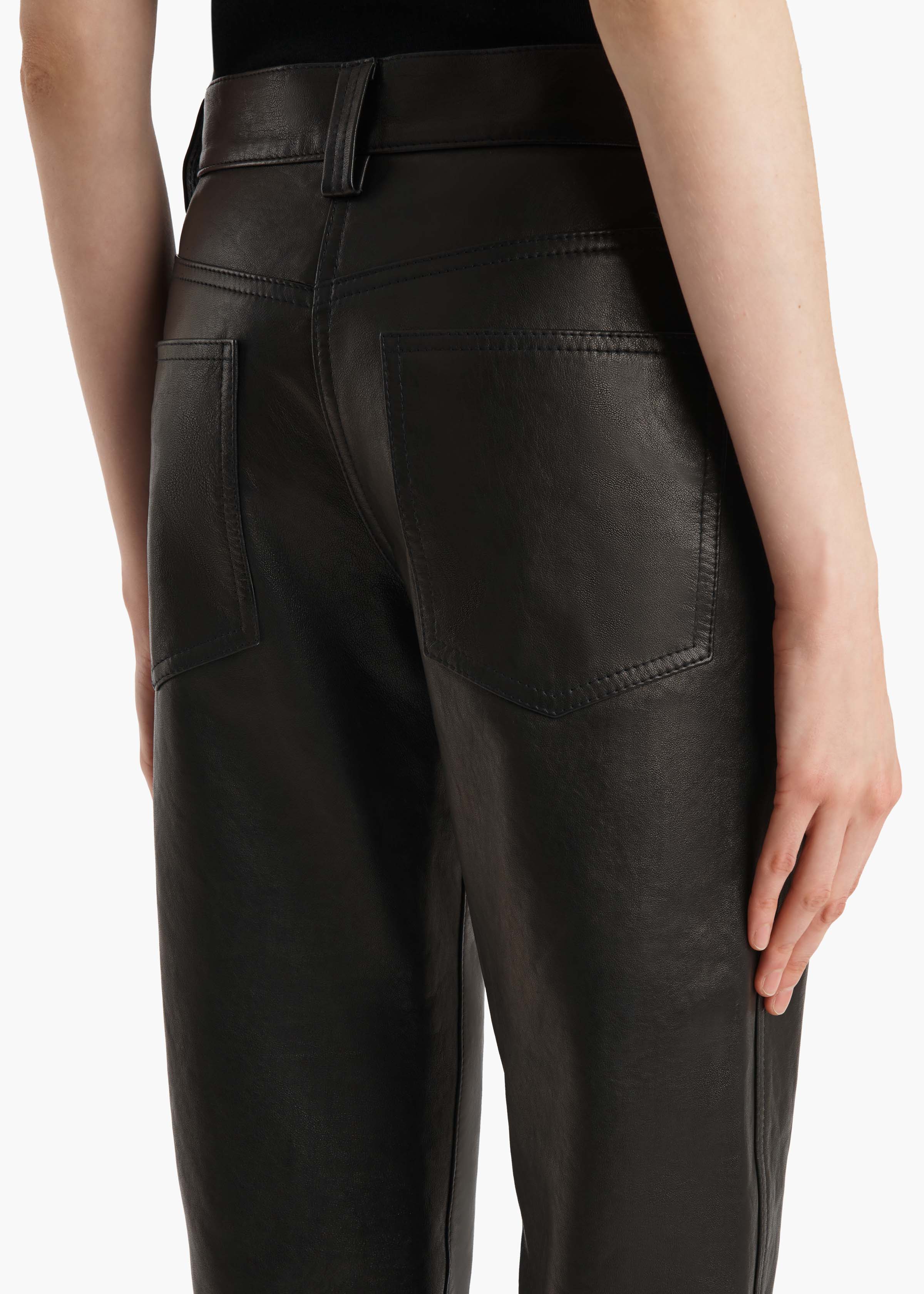 Khaite - Callum Pant in Black Textured Lamb - Image 6