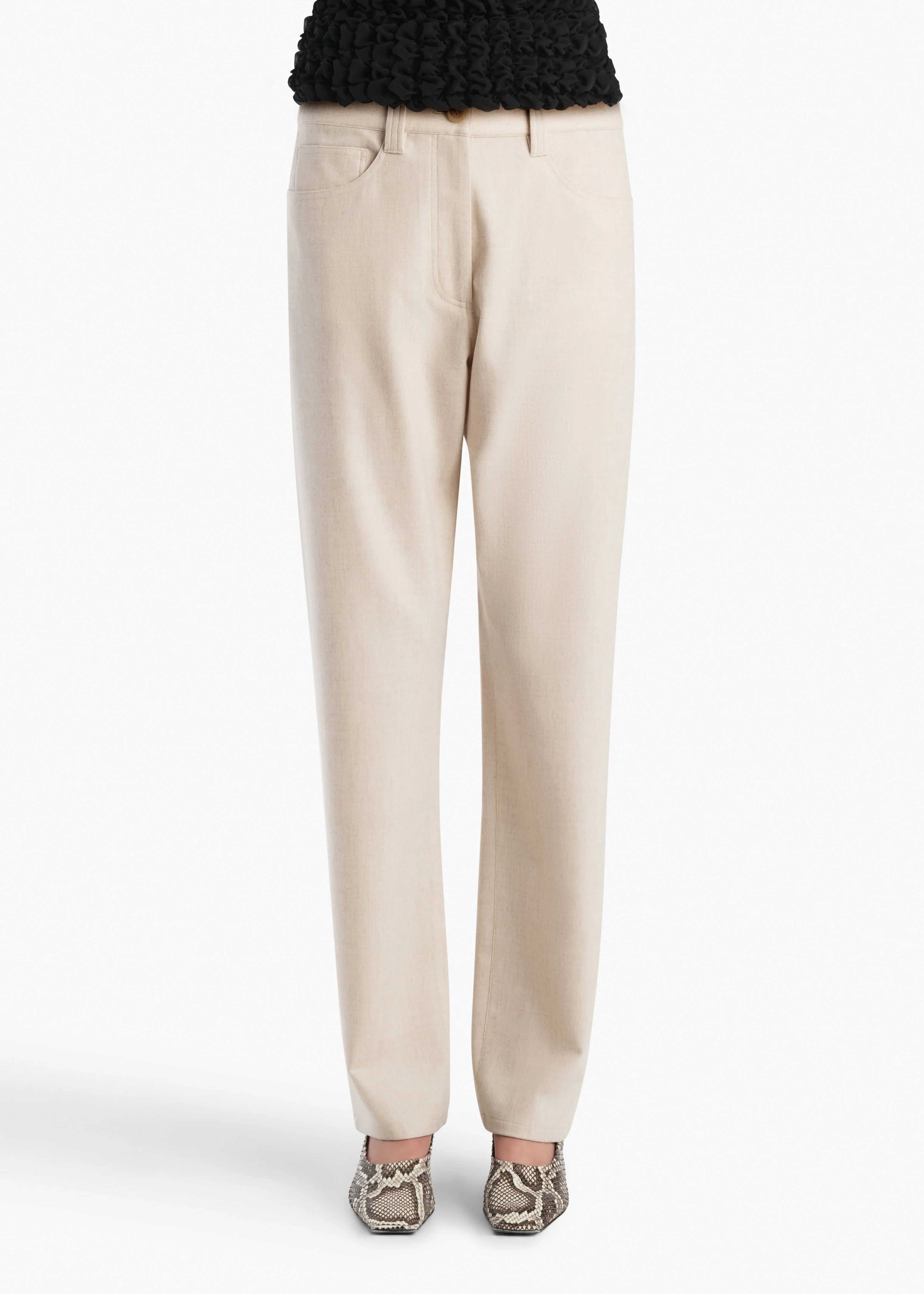 Khaite - Callum Pant in Oatmeal - Image 3