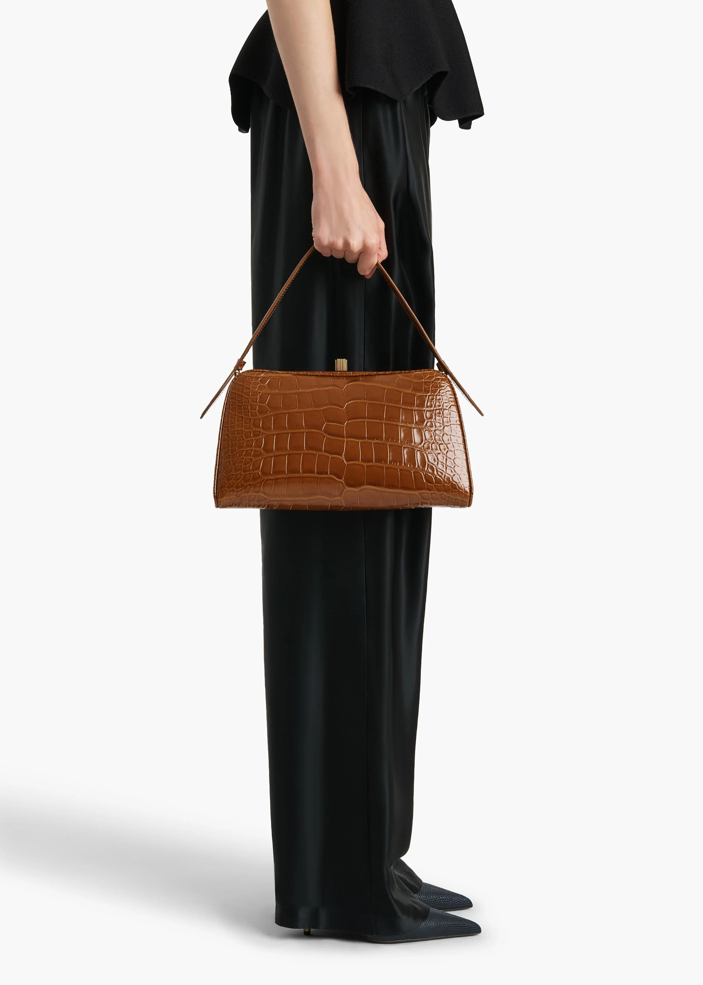 Khaite - Cate Bag in Dark Honey Alligator - Image 4
