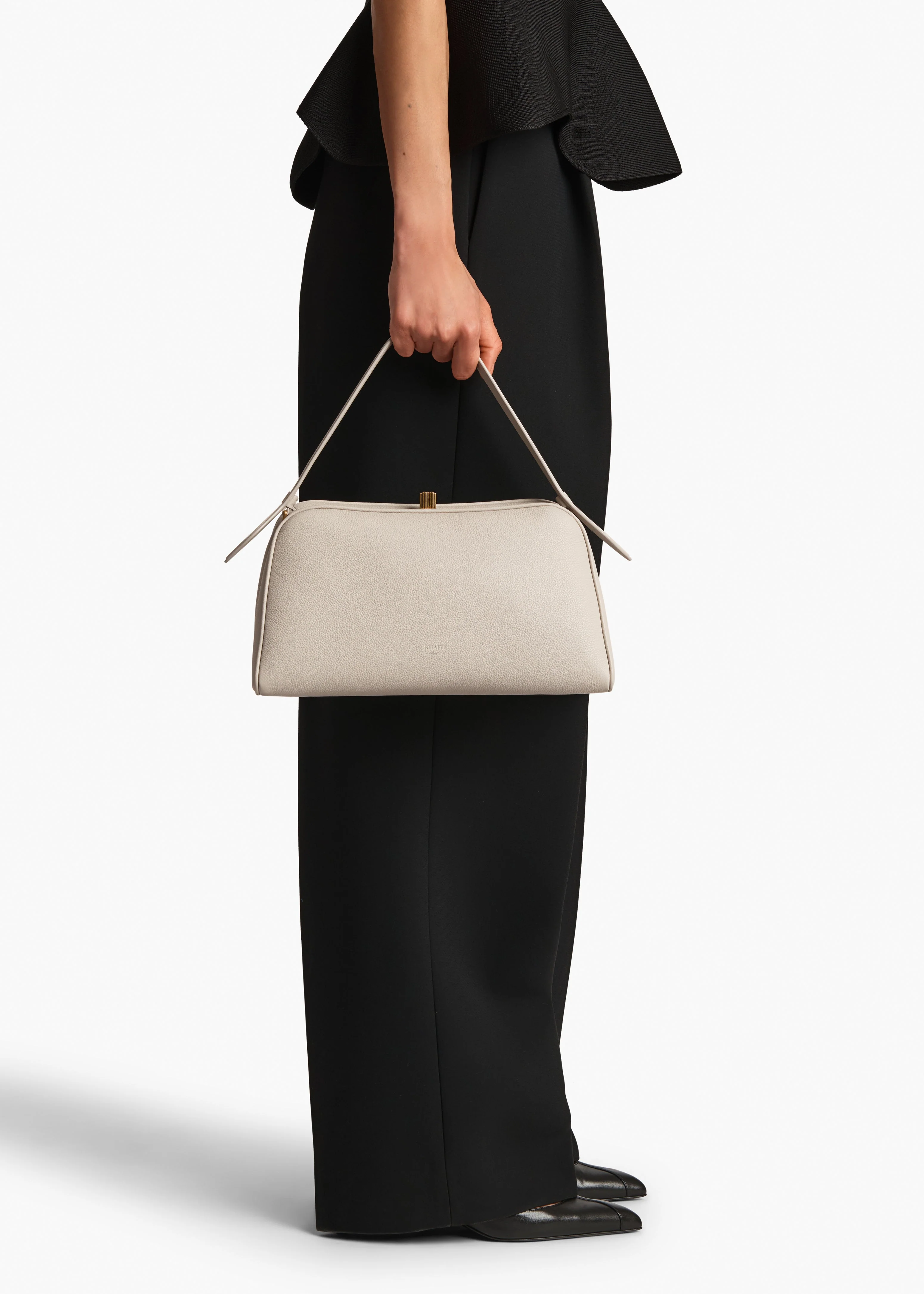 Khaite - Cate Bag in Light Grey Pebbled Leather - Image 5