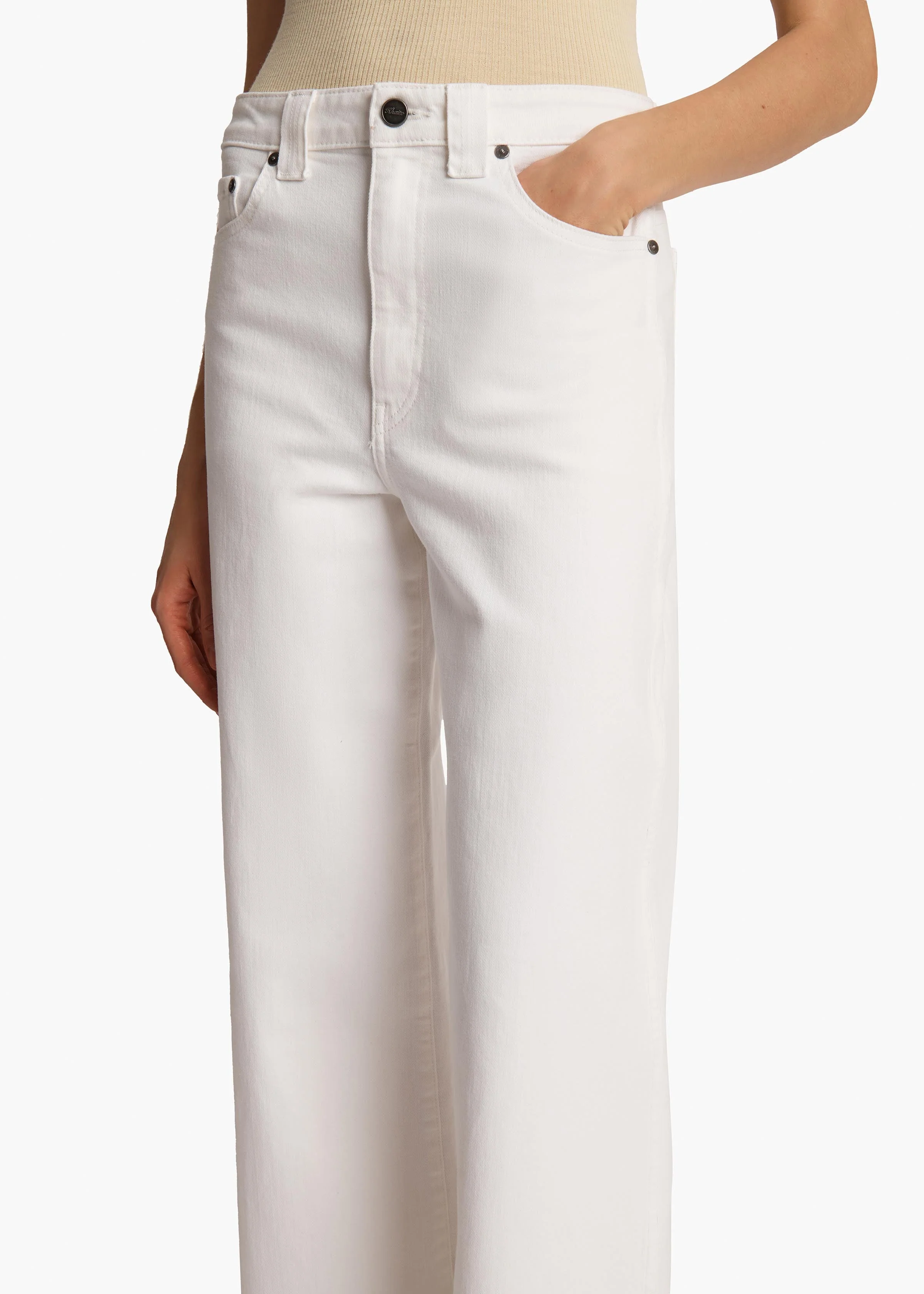 Khaite - Dane Stretch Jean in White - Image 5