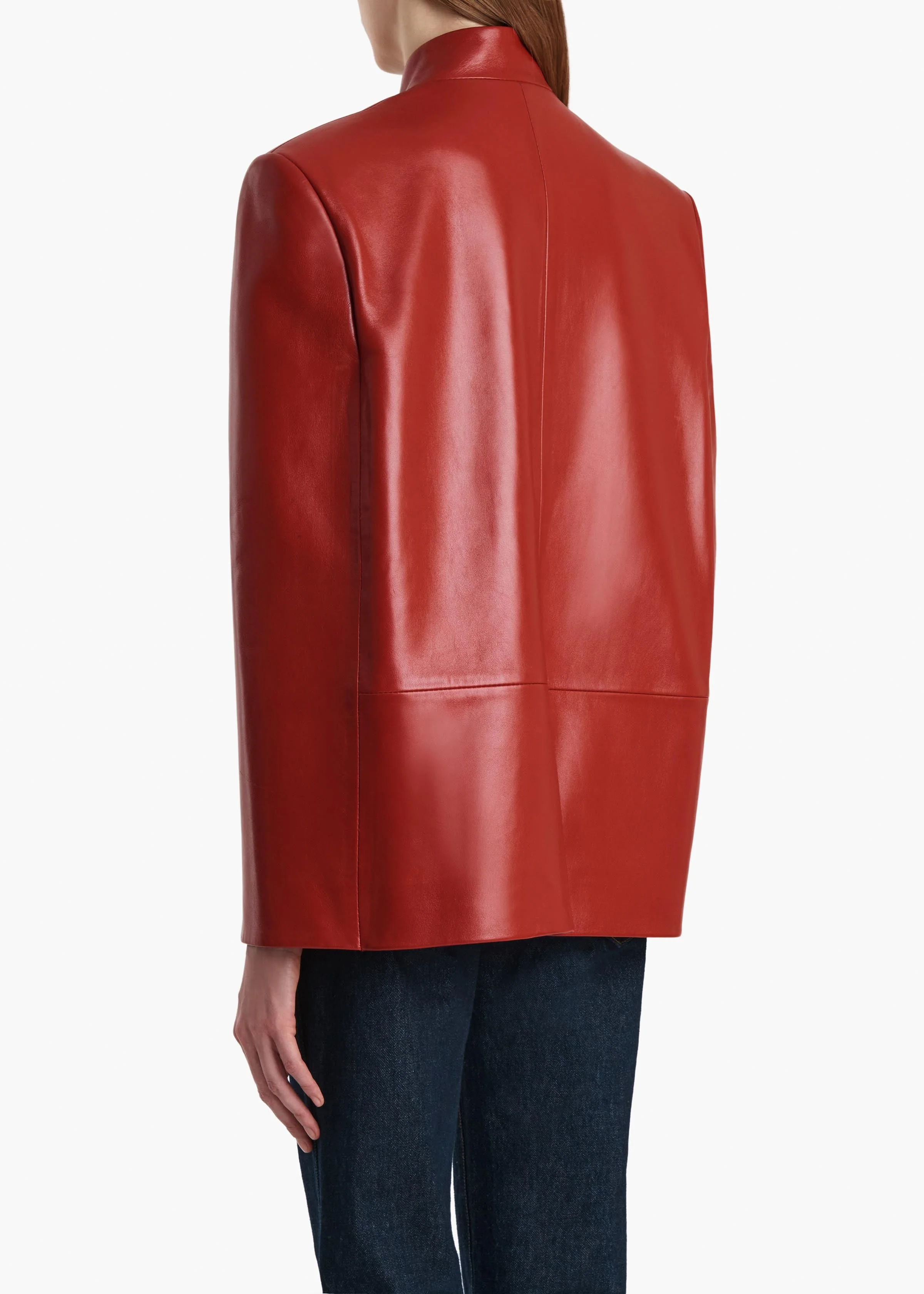 Khaite - Dolso Jacket in Deep Red Leather - Image 4