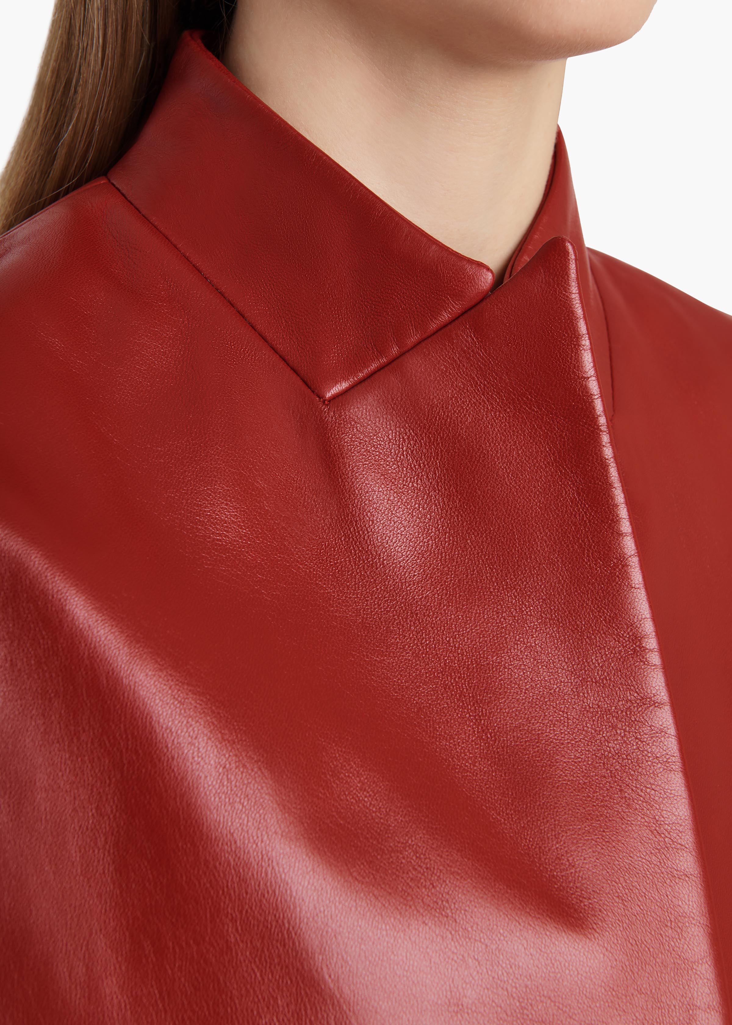 Khaite - Dolso Jacket in Deep Red Leather - Image 5