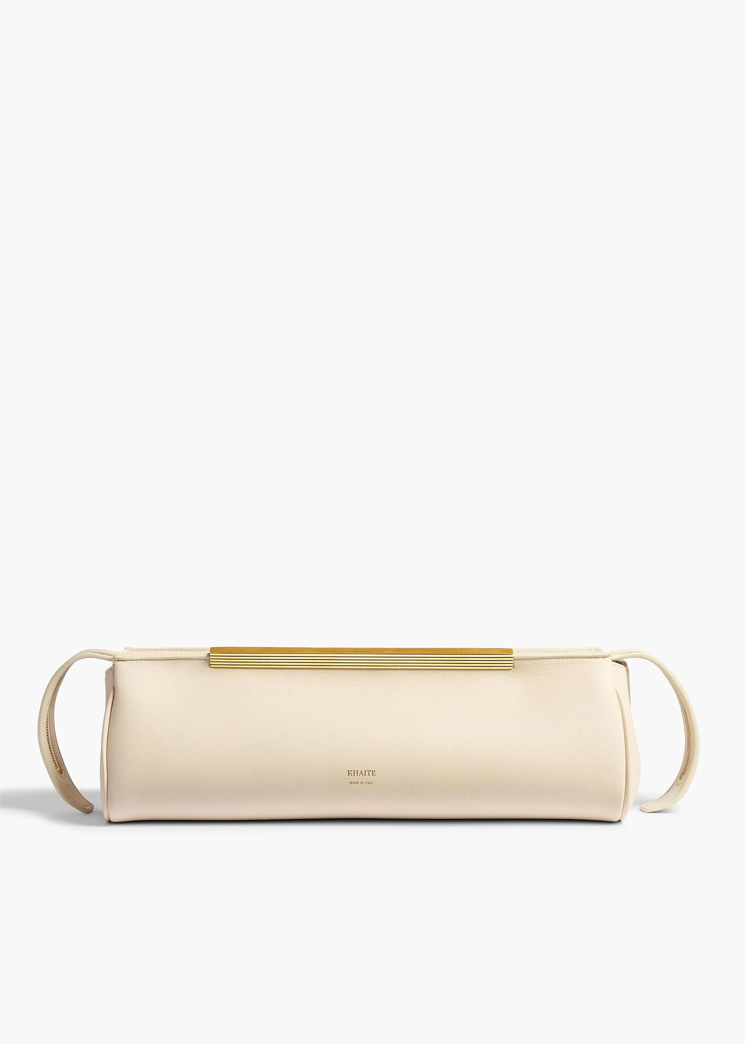 Khaite - Donna Evening Clutch in Cream Leather