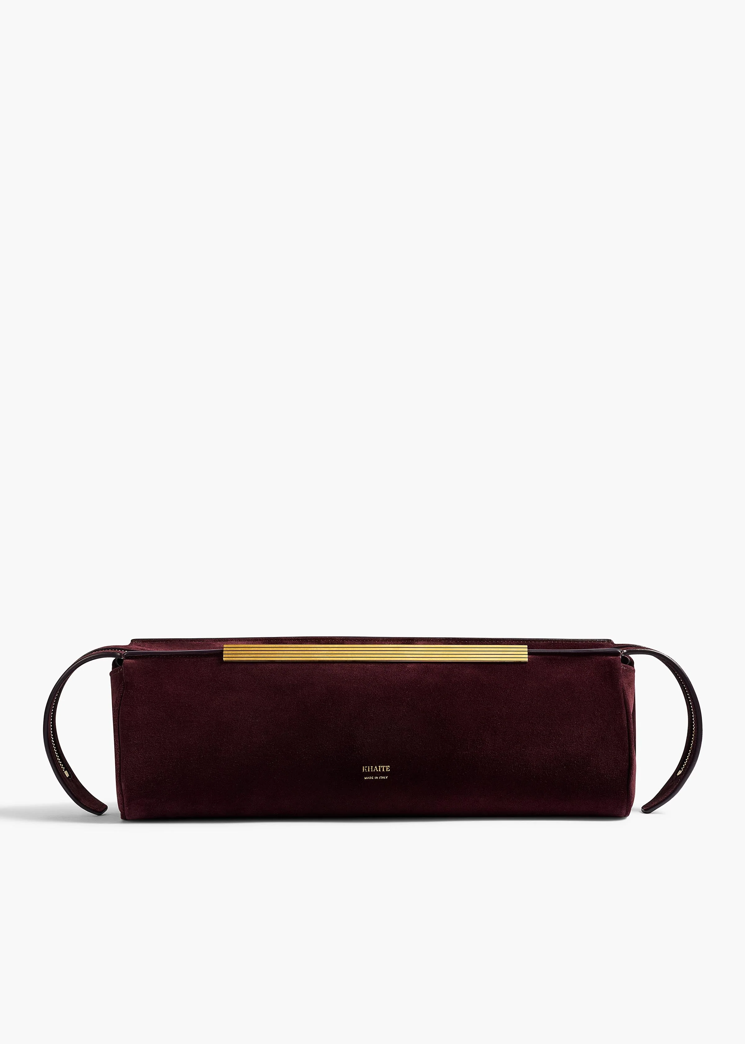 Khaite - Donna Evening Clutch in Rouge Noir Suede