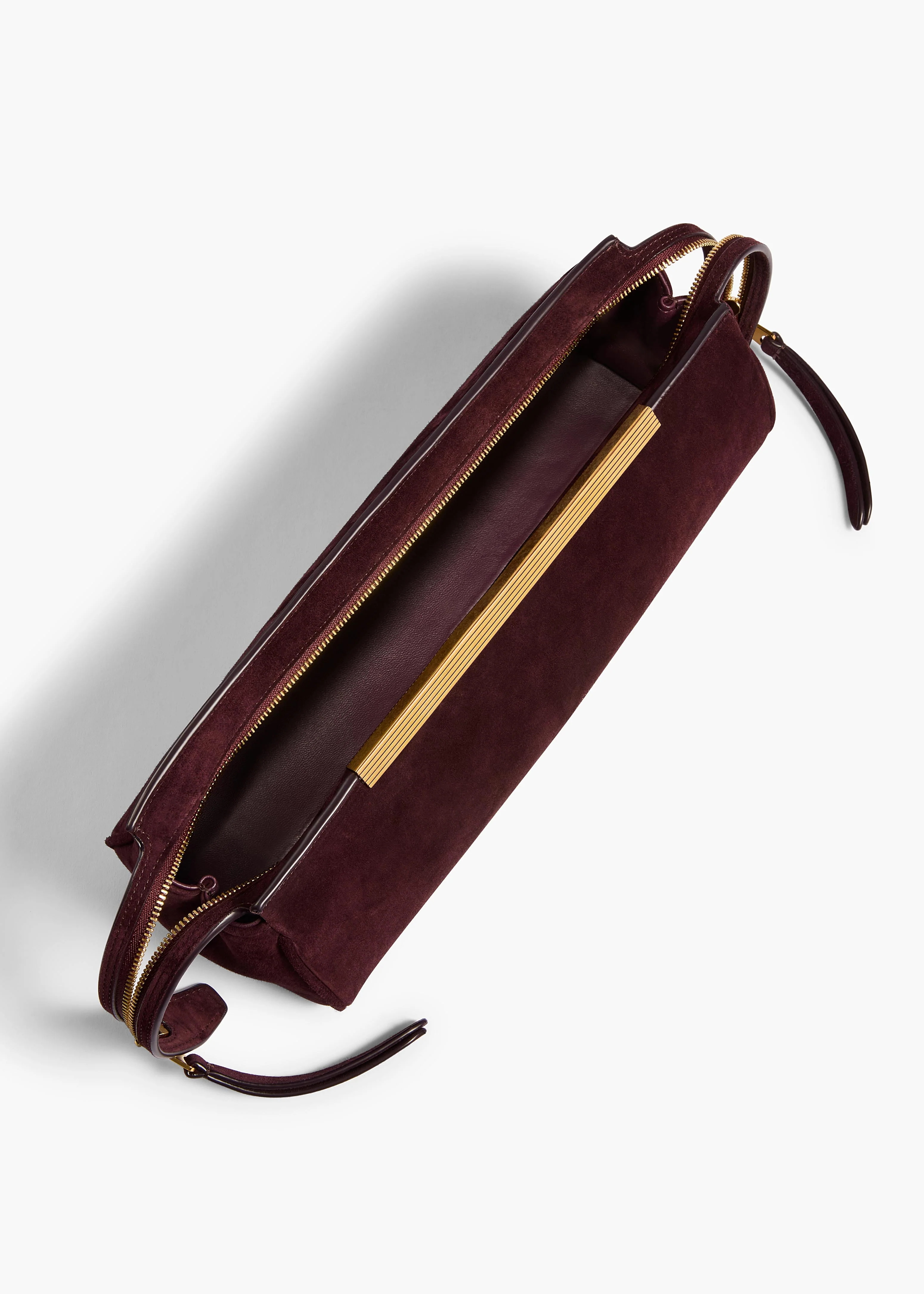 Khaite - Donna Evening Clutch in Rouge Noir Suede - Image 3
