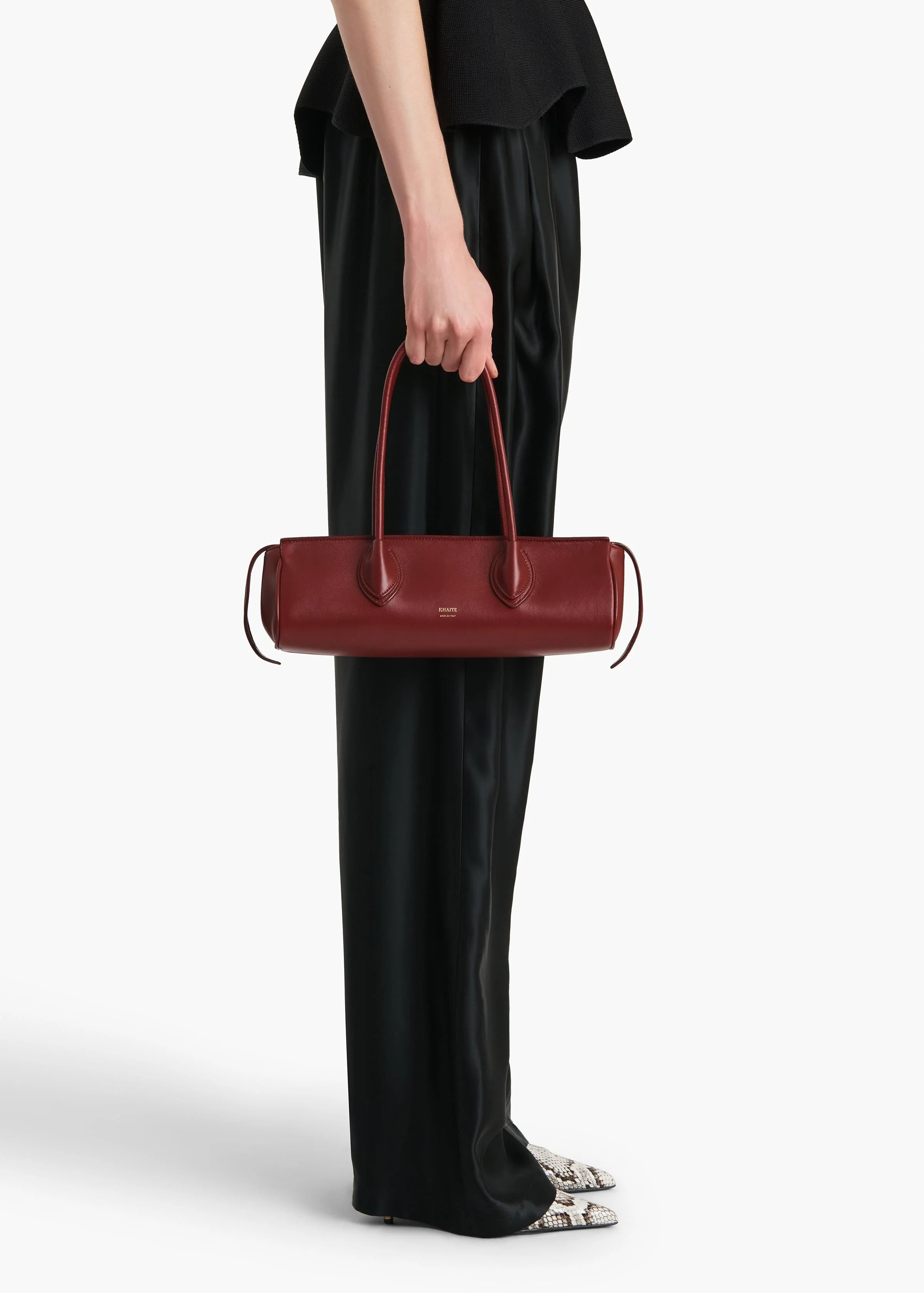 Khaite - Donna Shoulder Bag in Oxblood Leather - Image 5