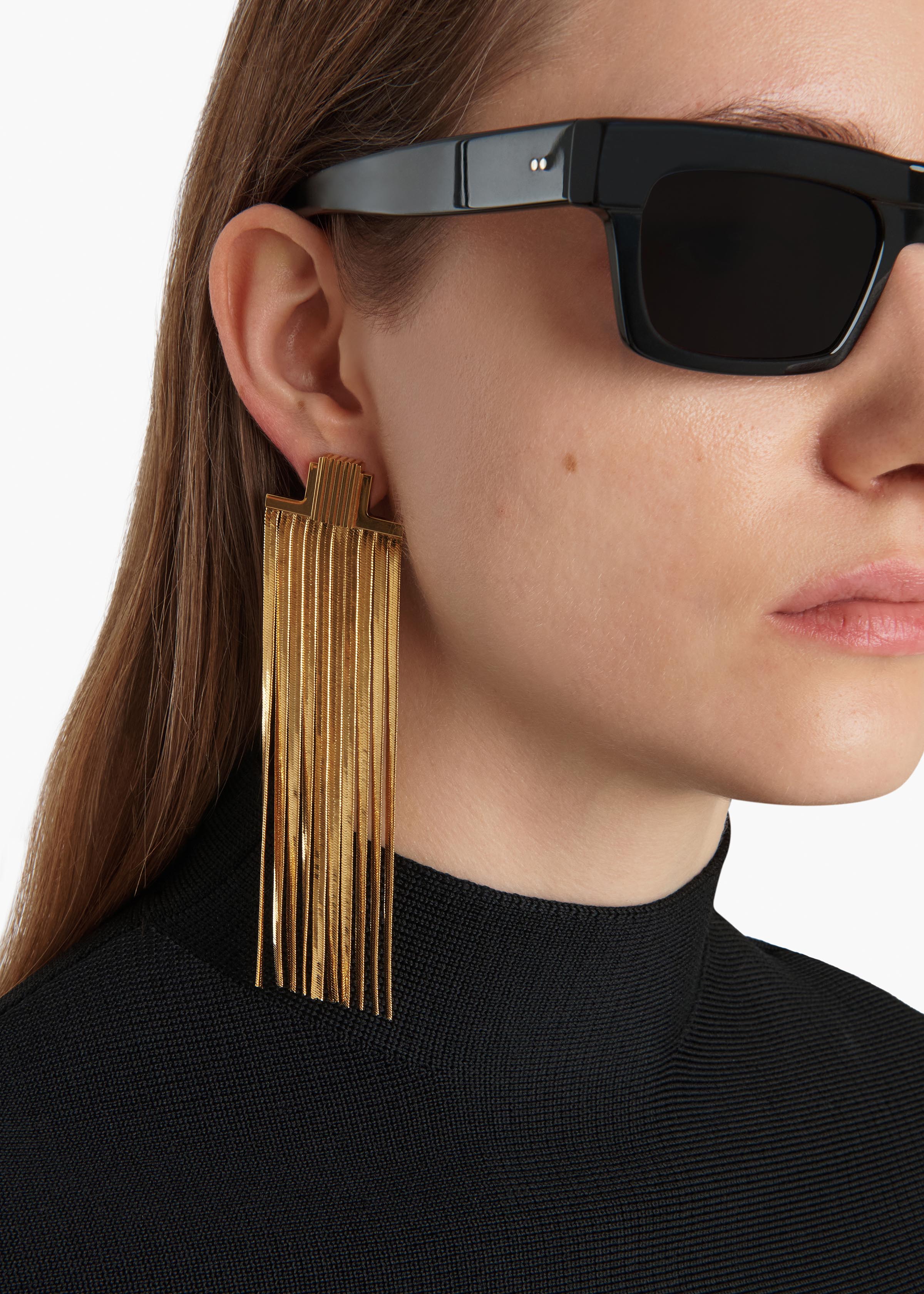 Khaite - Empire Snake Chain Earrings in Gold - Image 3