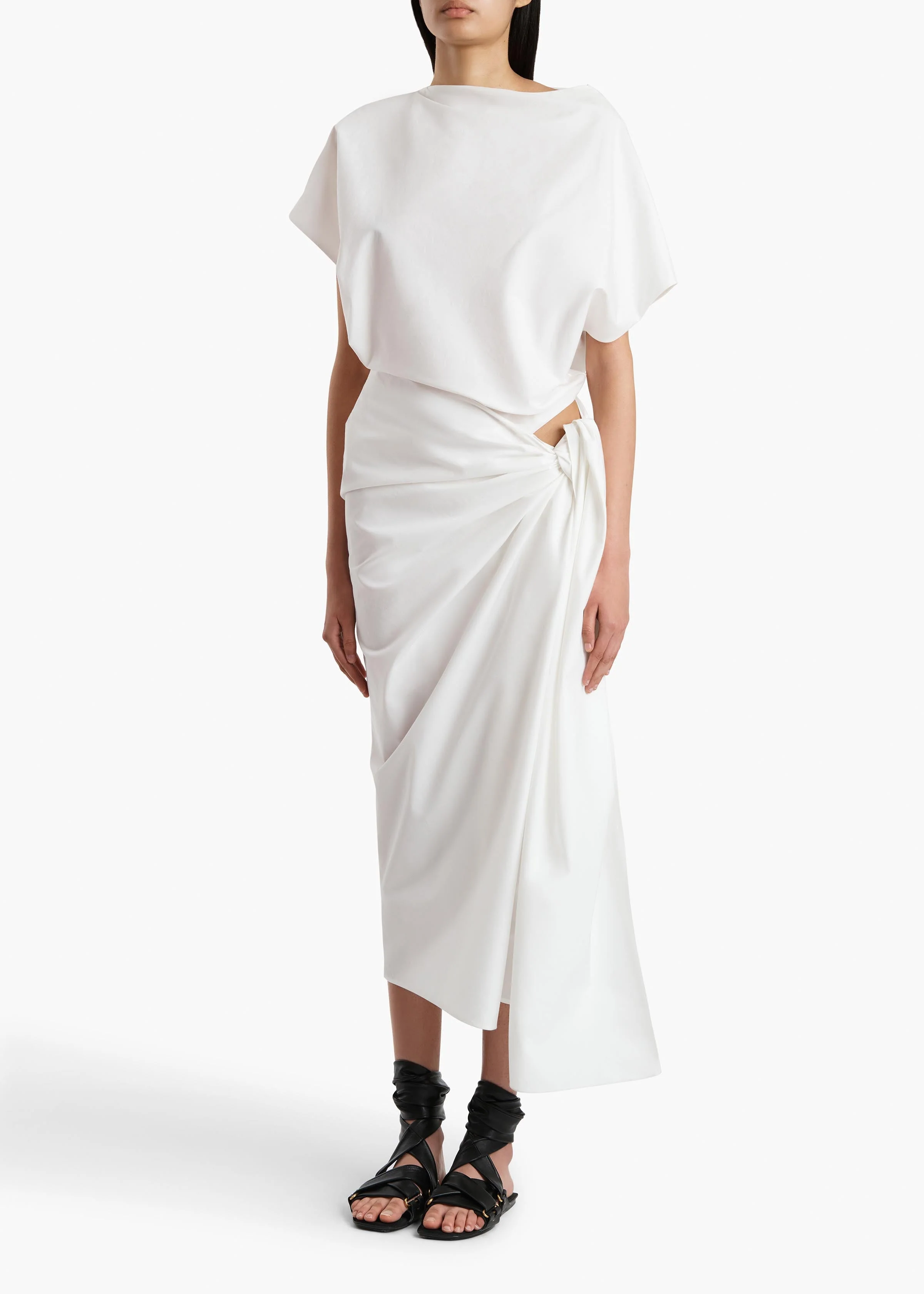 Khaite - Fray Dres in Chalk - Image 2