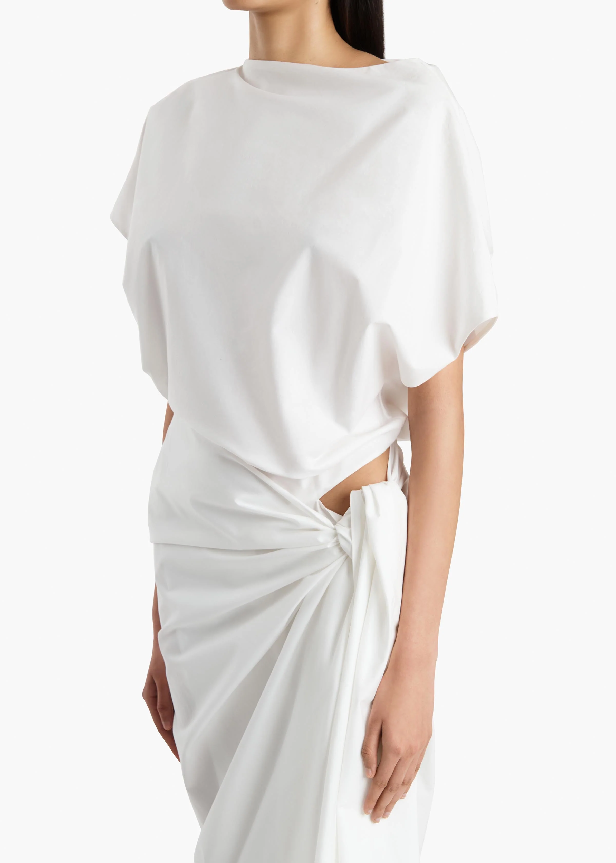 Khaite - Fray Dres in Chalk - Image 4