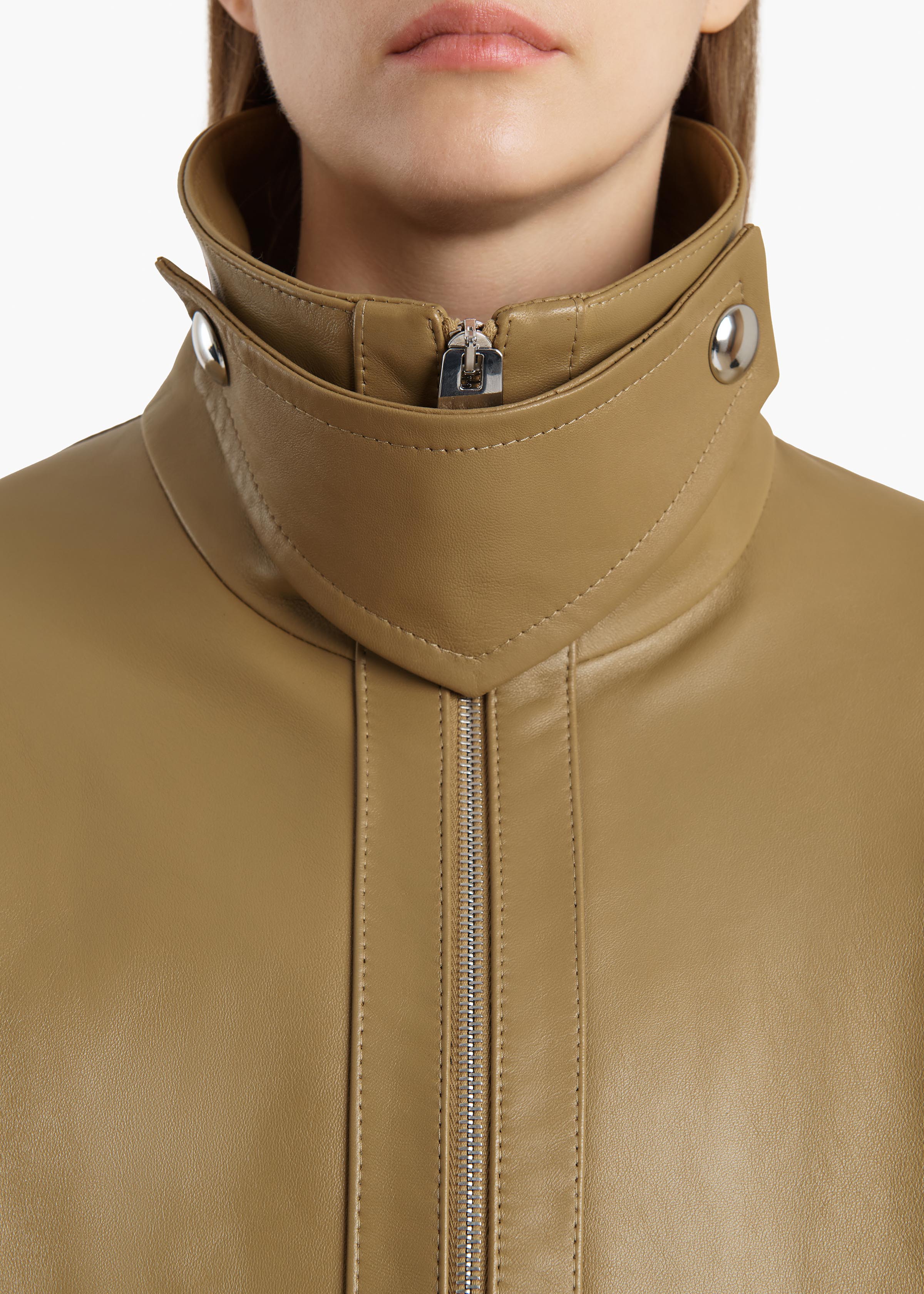 Khaite - Hamett Jacket in Gold Ochre Leather - Image 5
