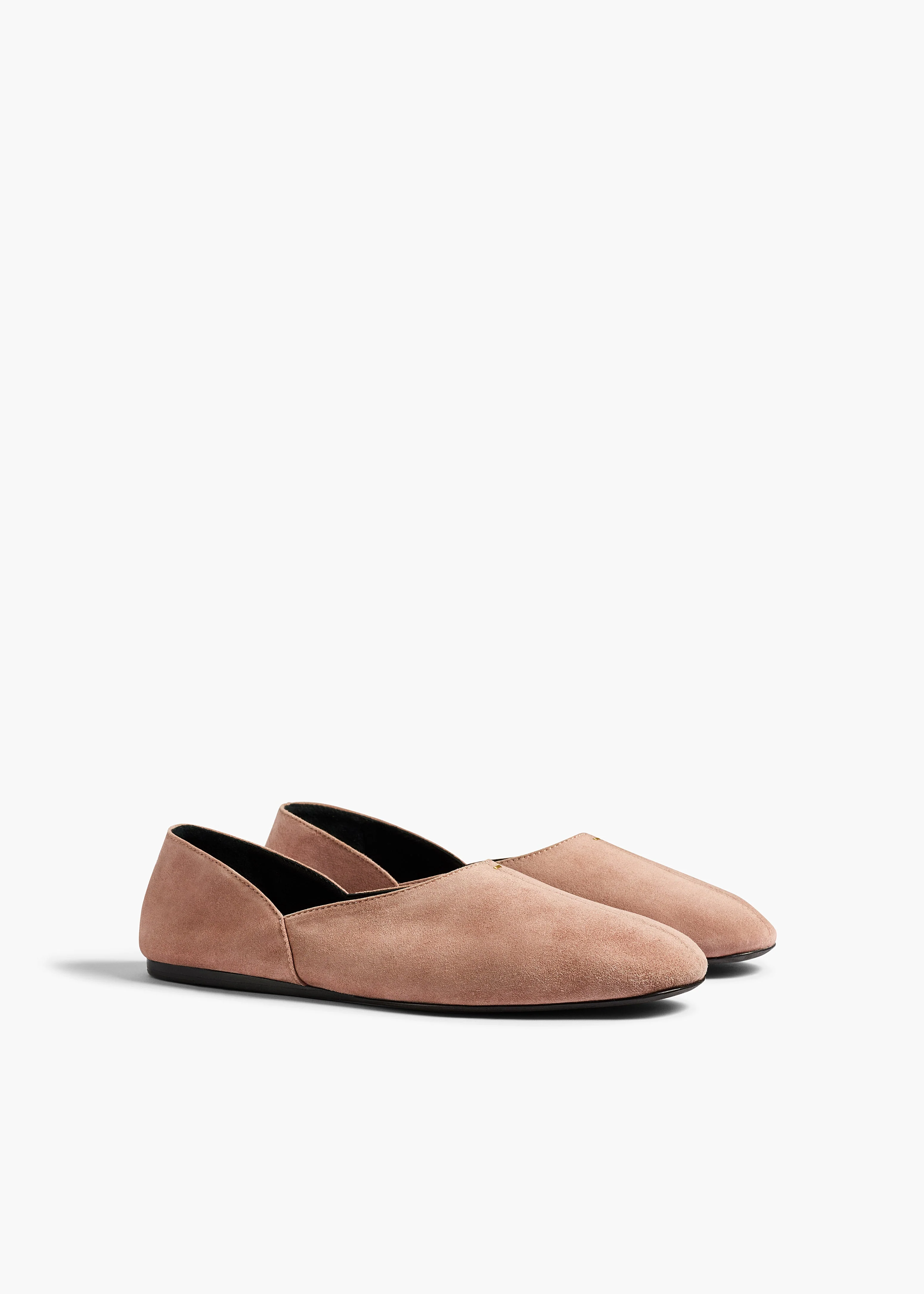 Khaite - Jane Flat in Dusty Pink Suede - Image 2