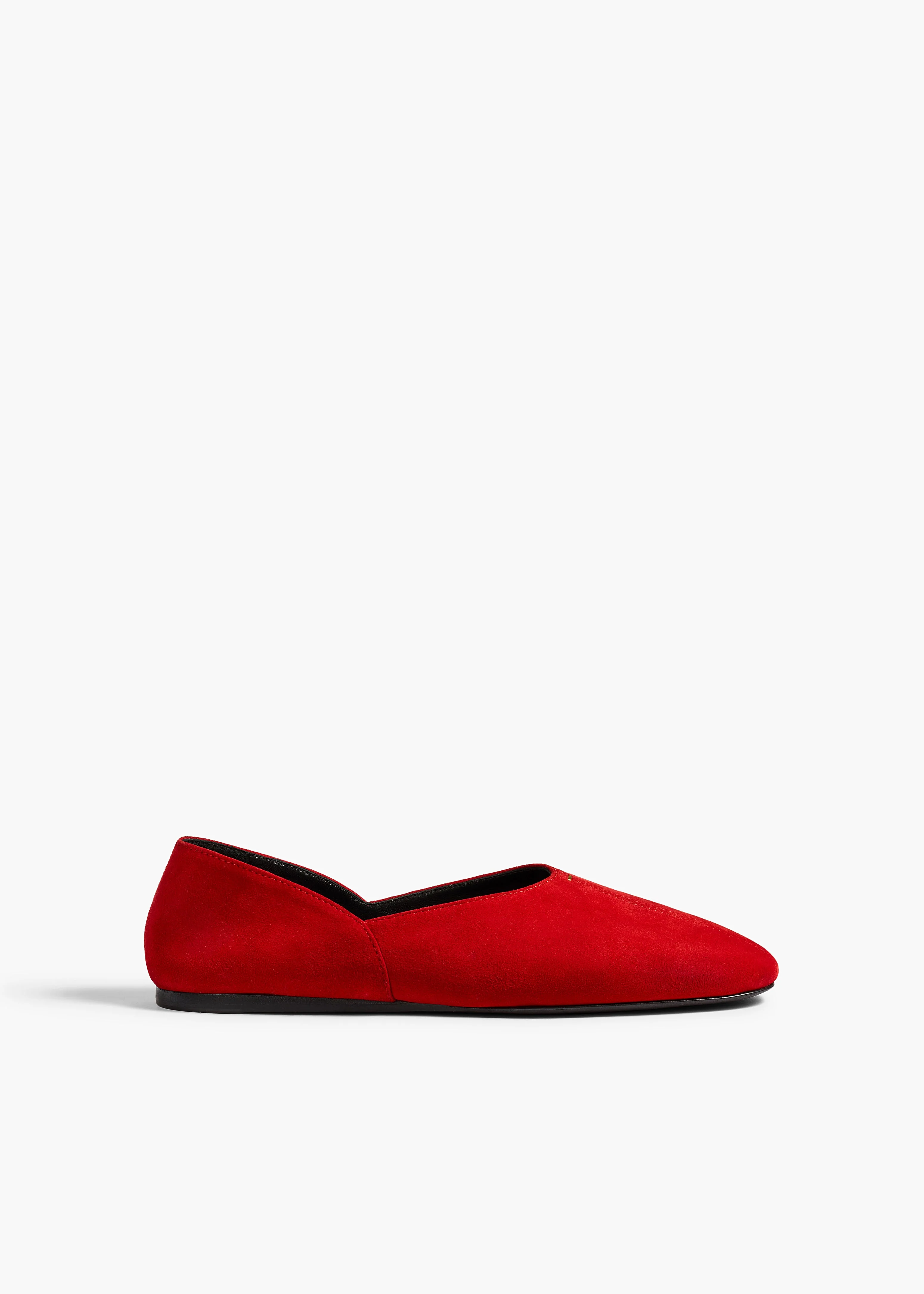 Khaite - Jane Flat in Lipstick Suede