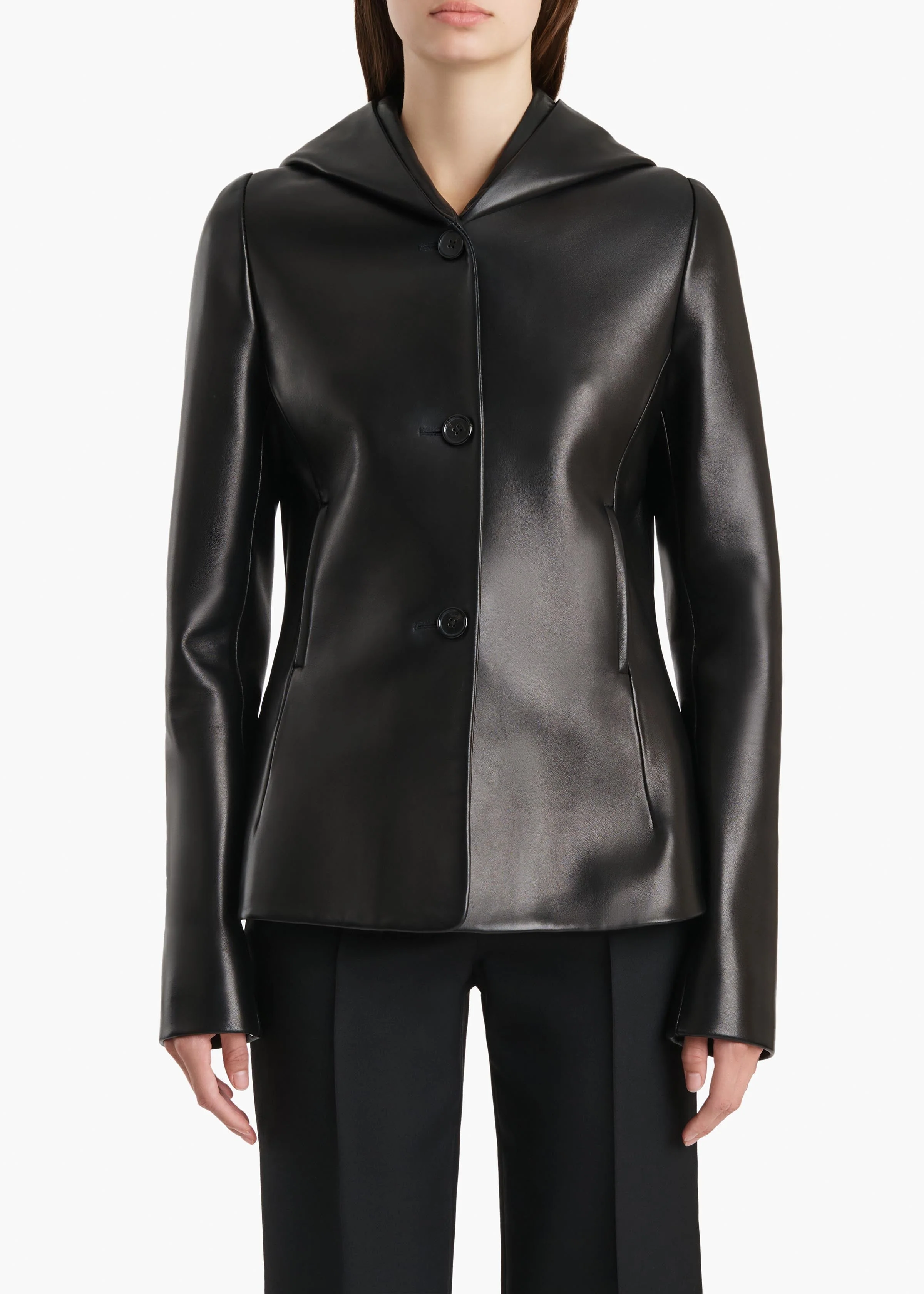 Khaite - June Jacket in Black Leather - Image 3