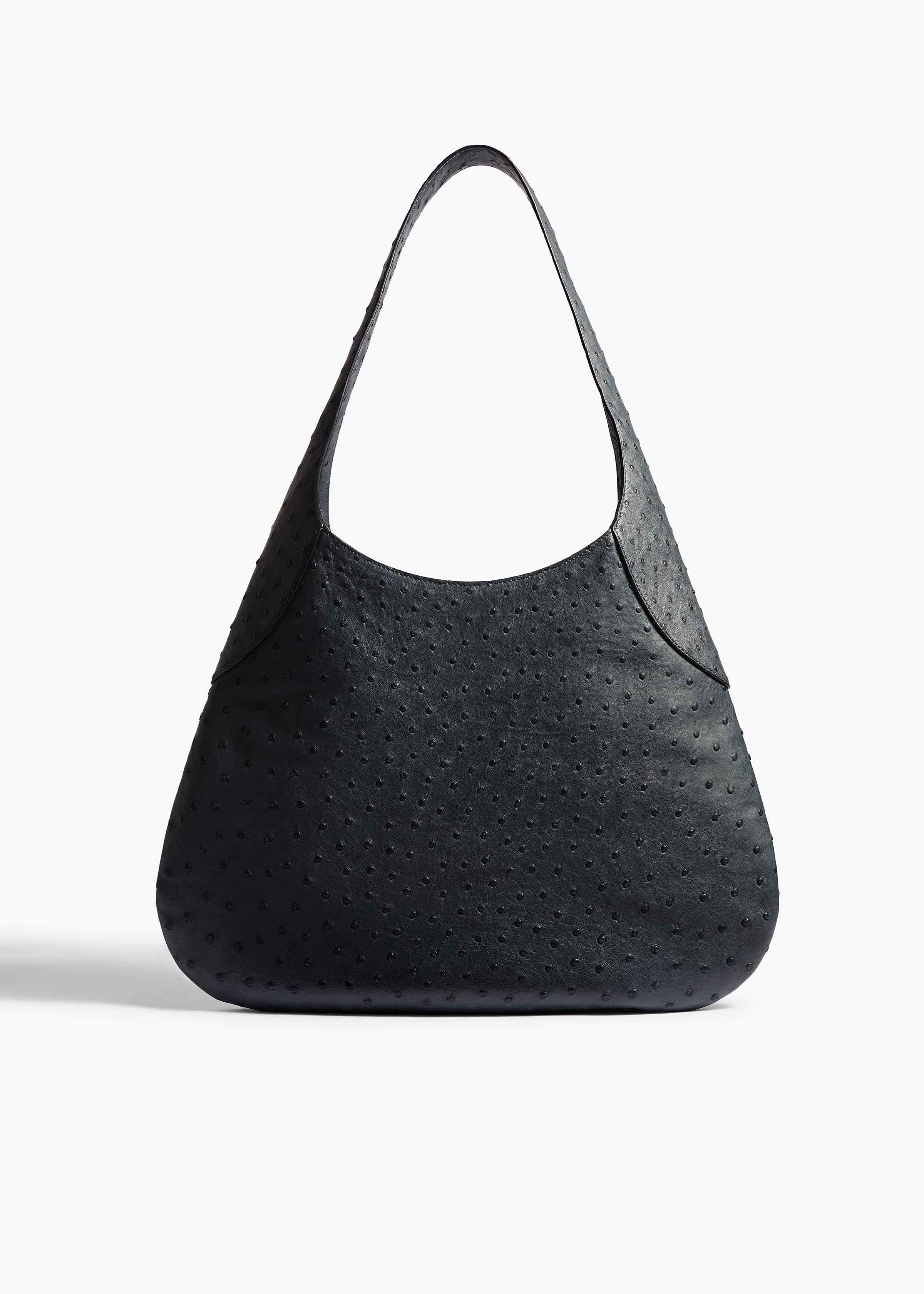 Khaite - Large Joan Hobo in Midnight Navy Ostrich