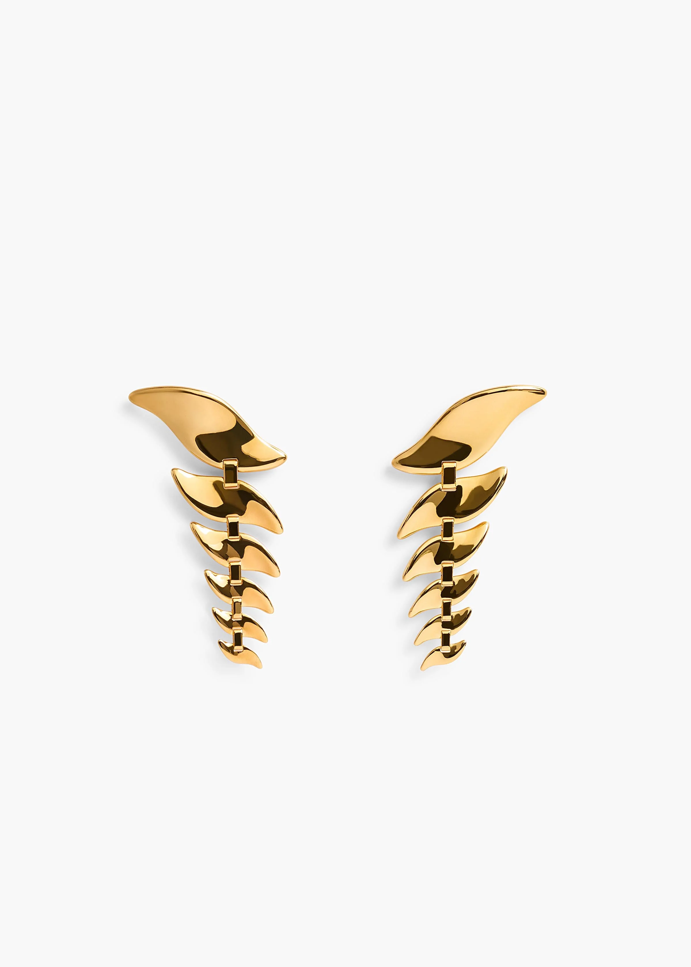 Khaite - Leaf Cascading Earrings in Gold