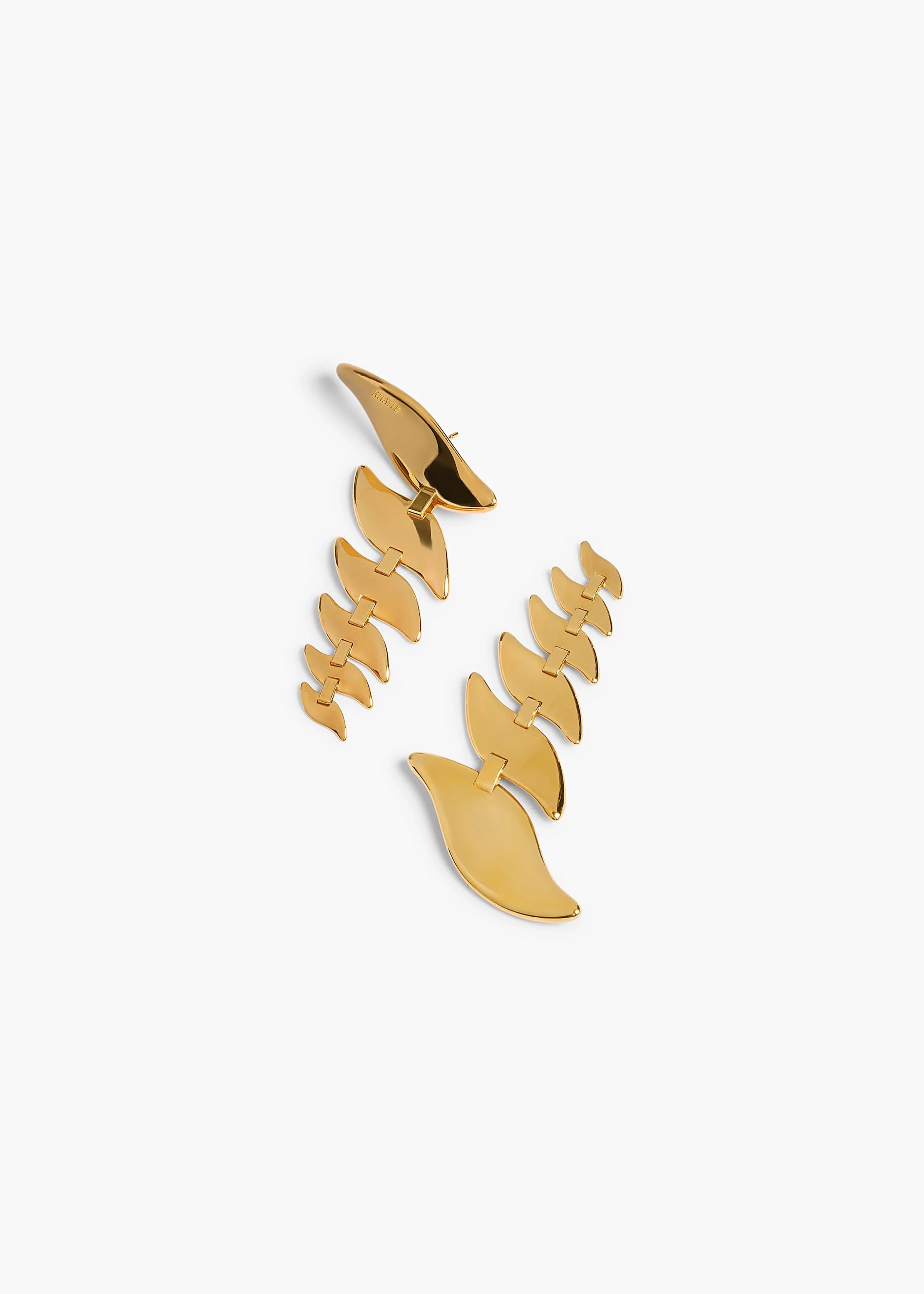 Khaite - Leaf Cascading Earrings in Gold - Image 2