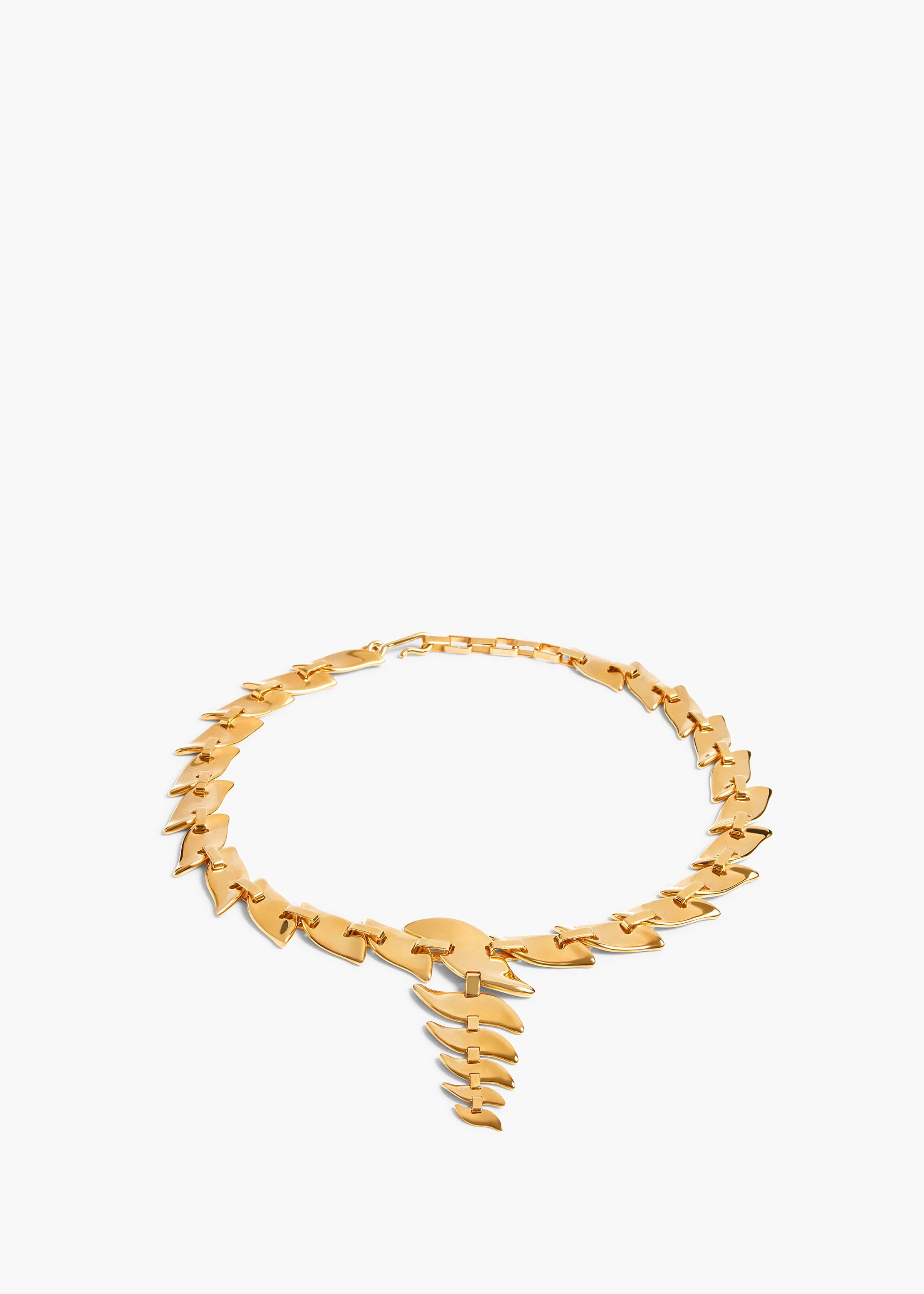 Khaite - Leaf Chain Necklace in Gold - Image 2