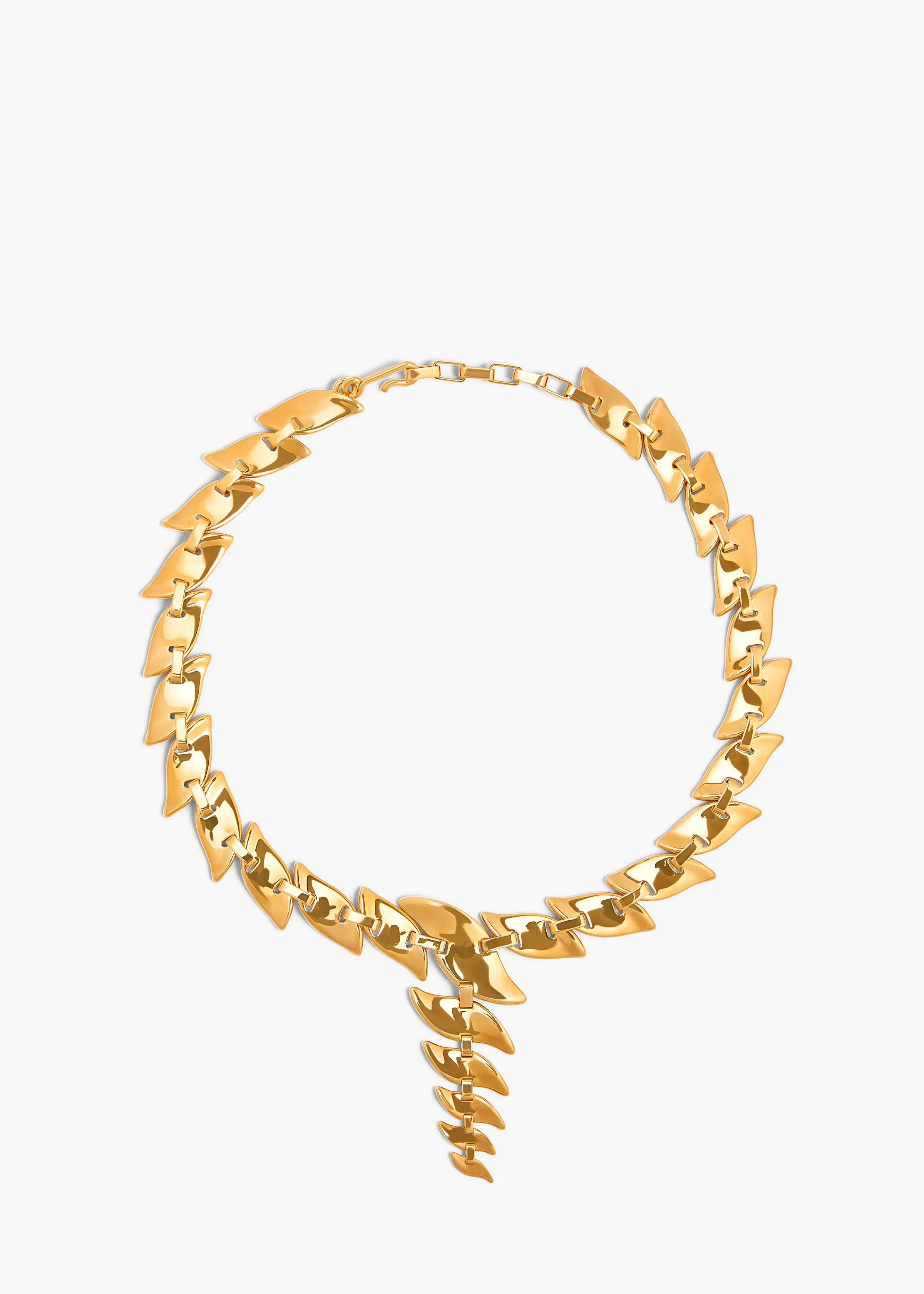 Khaite - Leaf Chain Necklace in Gold - Image 3
