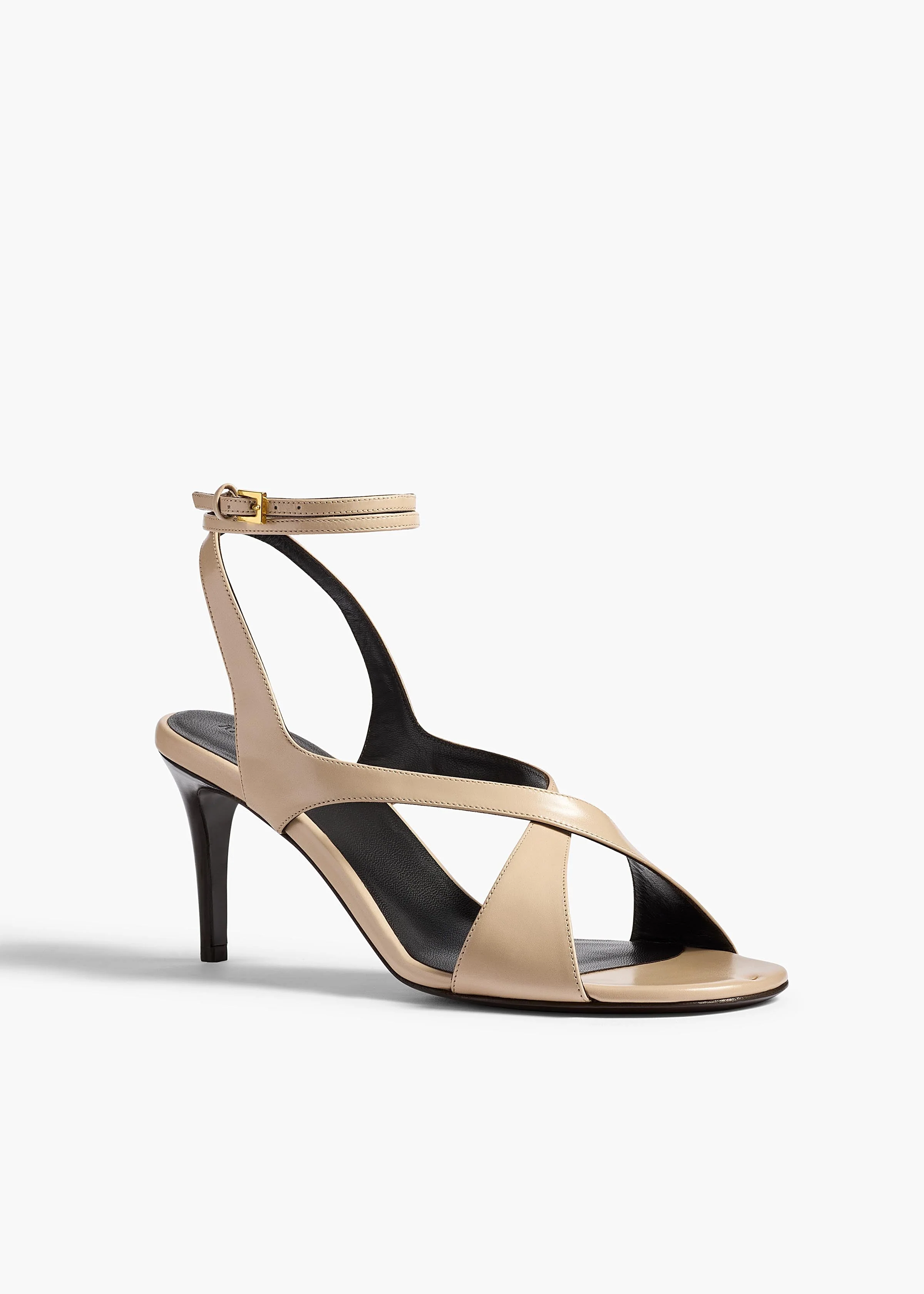 Khaite - Liria Ankle Strap Sandal in Nude Glazed Leather - Image 2