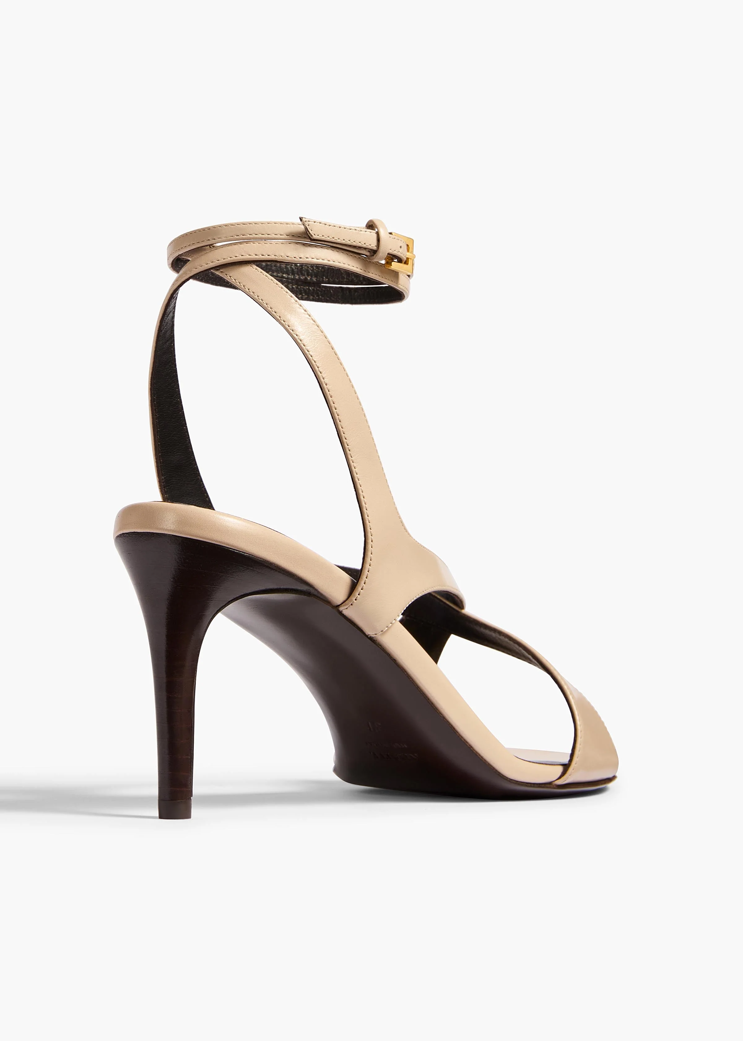 Khaite - Liria Ankle Strap Sandal in Nude Glazed Leather - Image 4