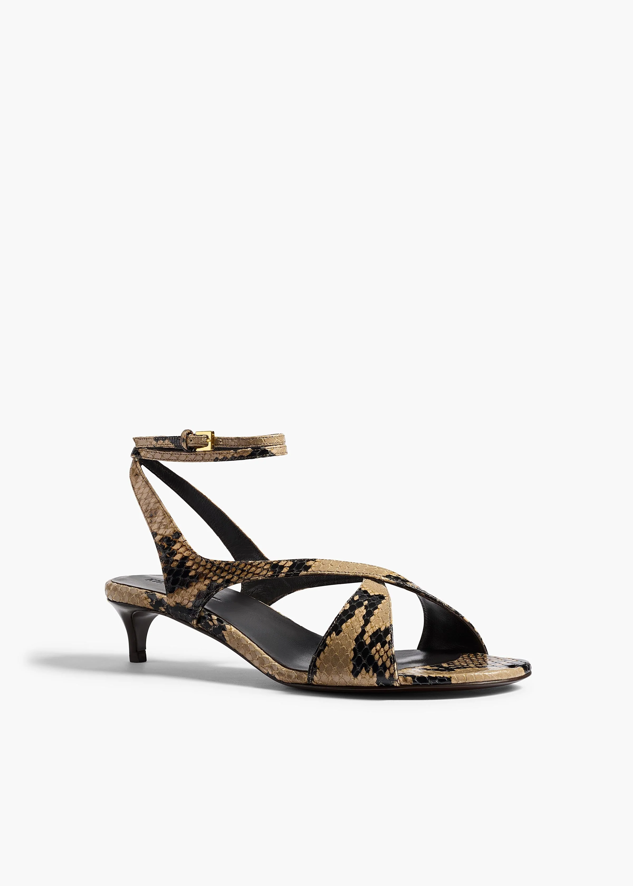 Khaite - Liria Ankle Strap Sandal in Python - Embossed Taupe - Image 2