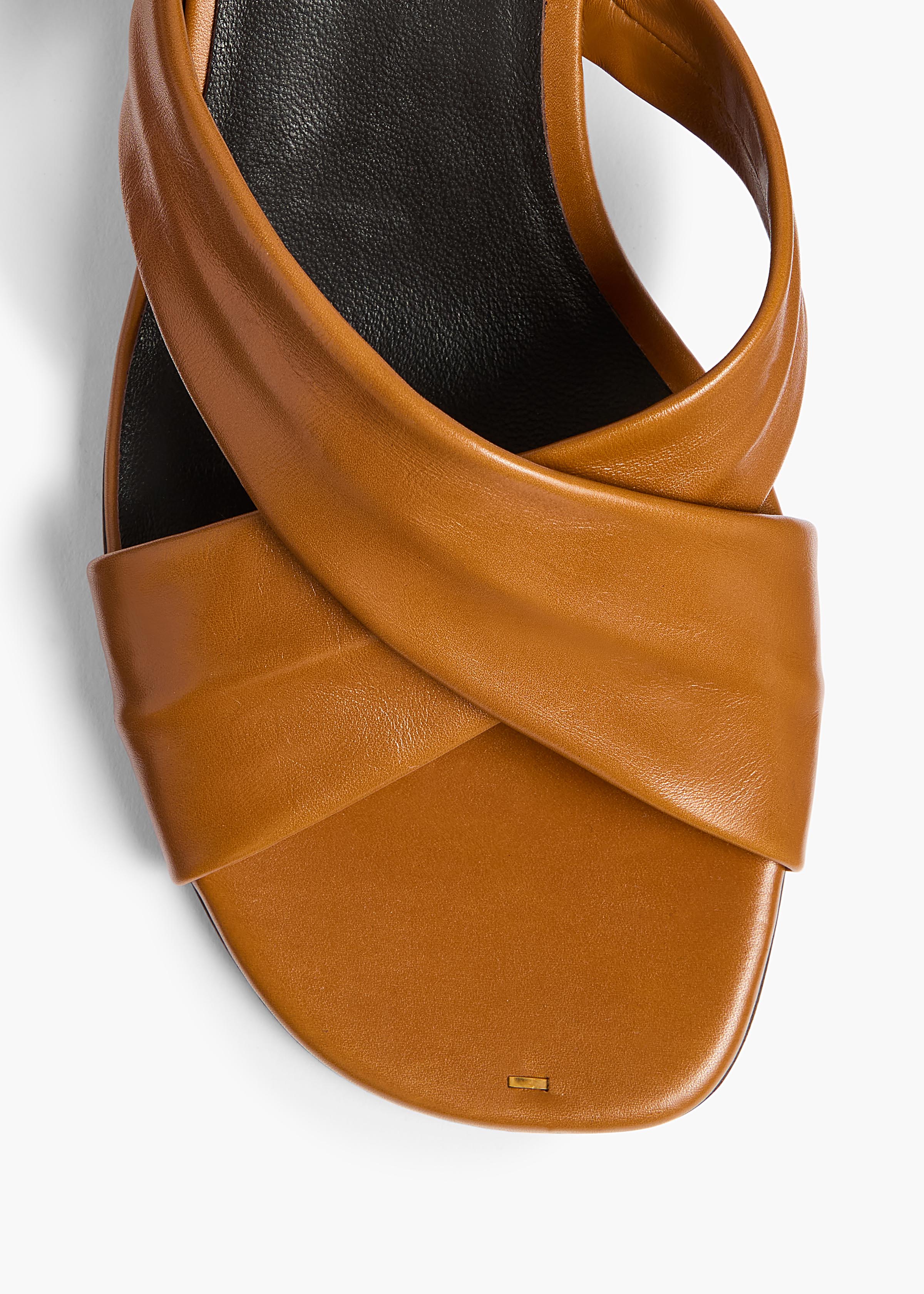 Khaite - Liria Sandal in Cuoio Glazed Leather - Image 3