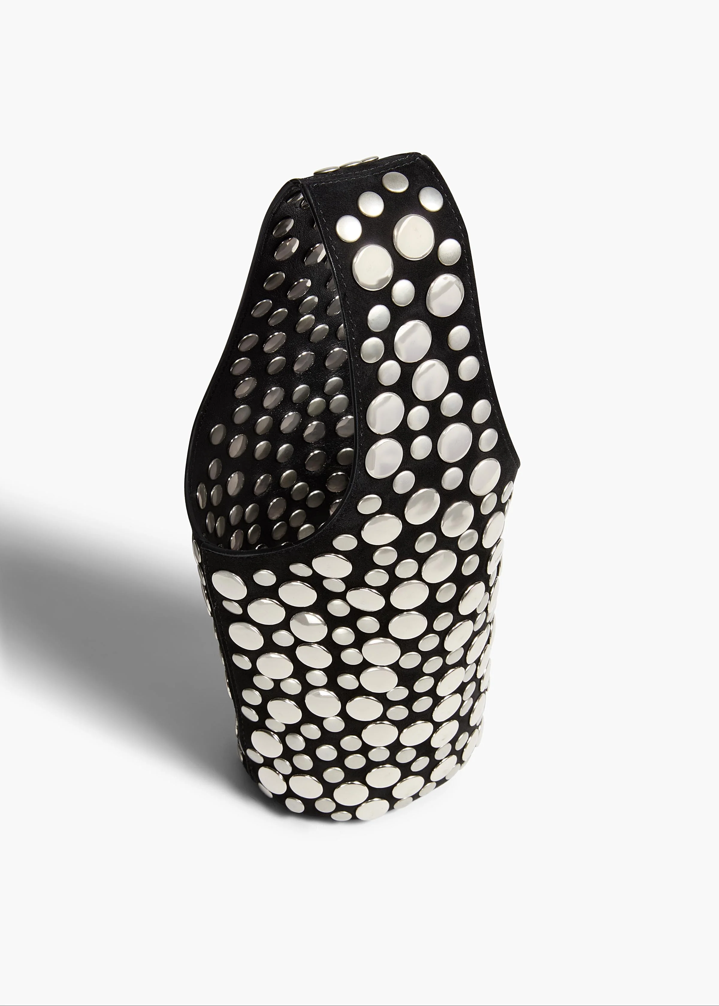 Khaite - Livia Bag in Black Suede with Silver Studs - Image 2