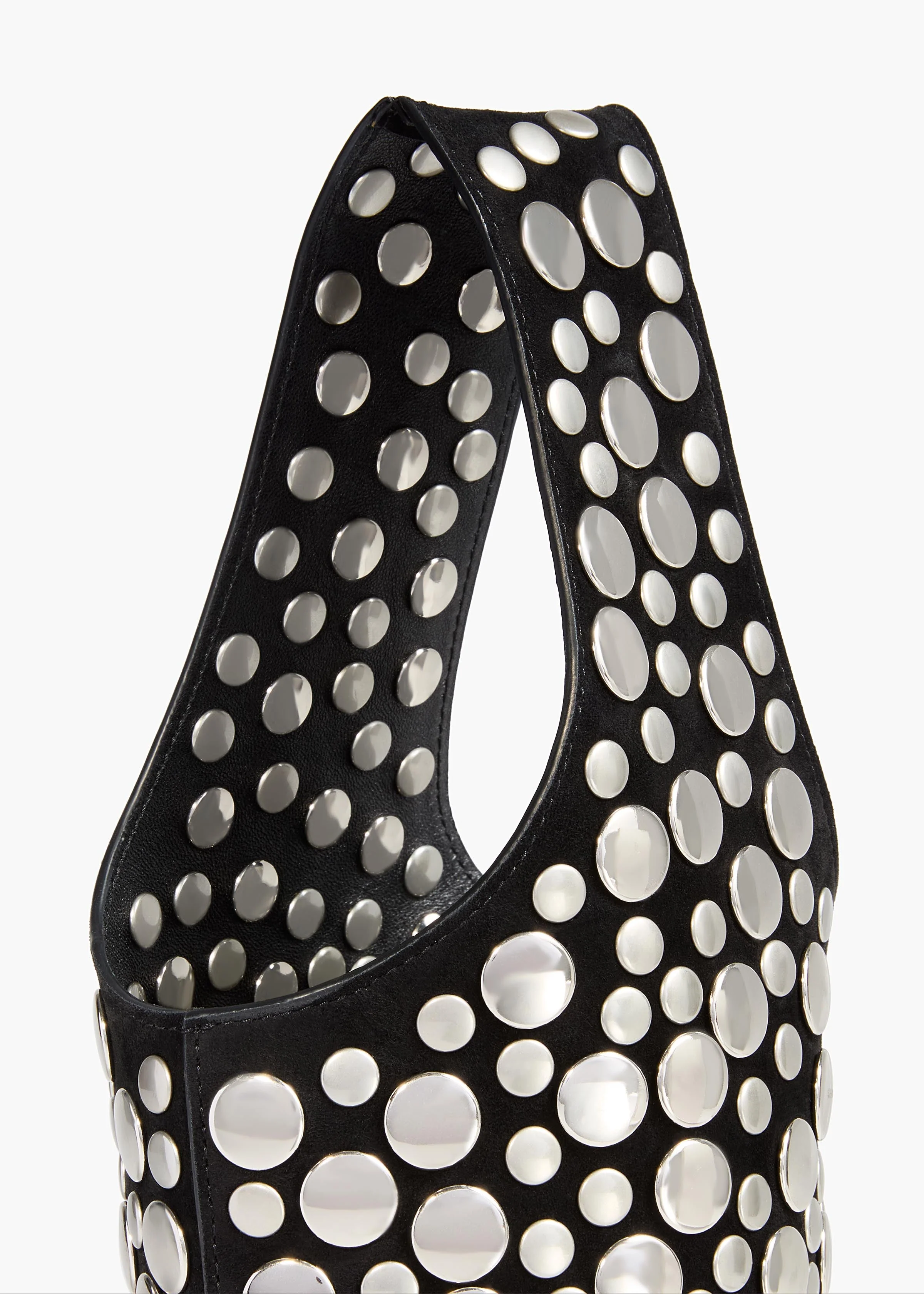 Khaite - Livia Bag in Black Suede with Silver Studs - Image 3