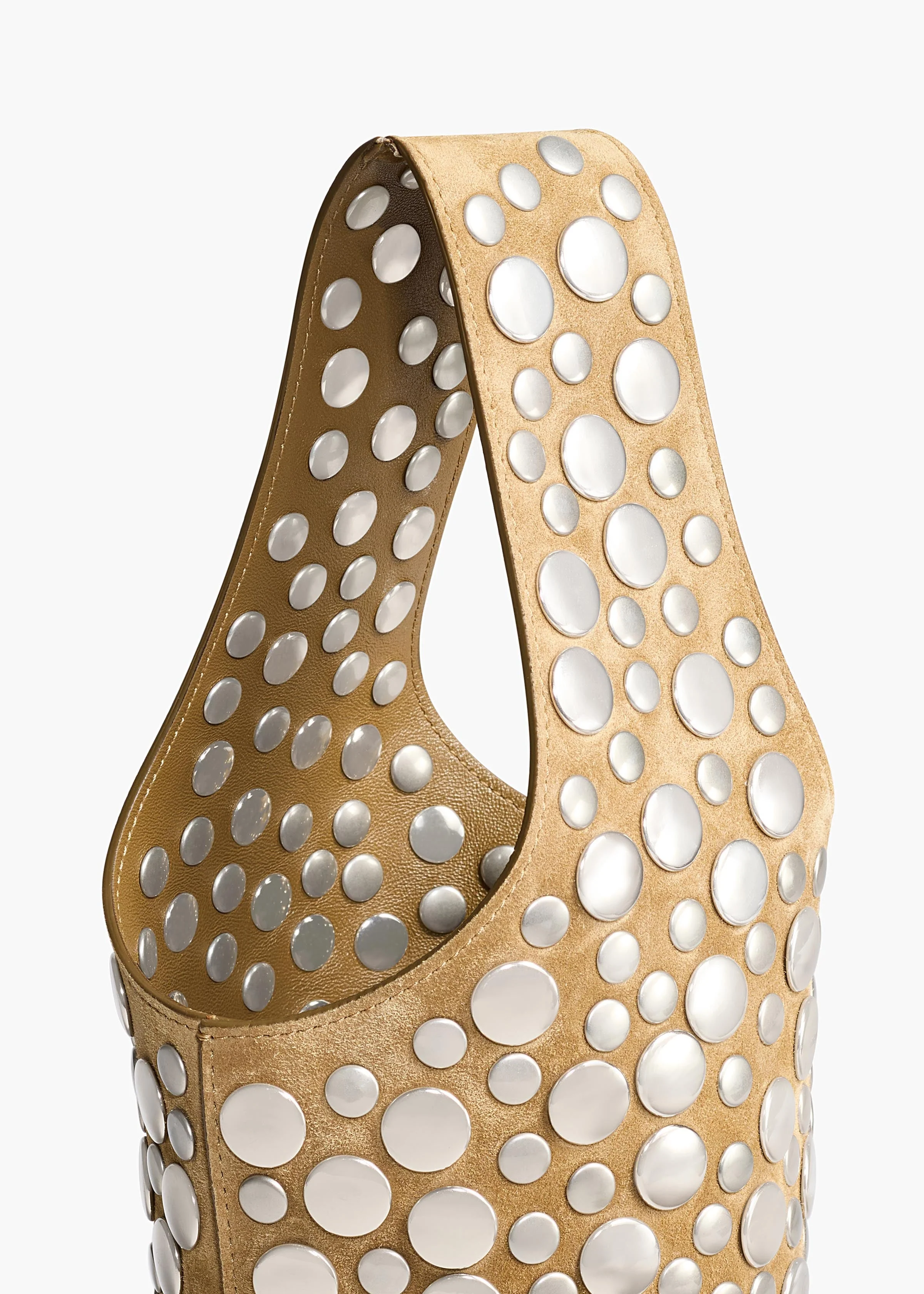 Khaite - Livia Bag in Mud Suede with Silver Studs - Image 3