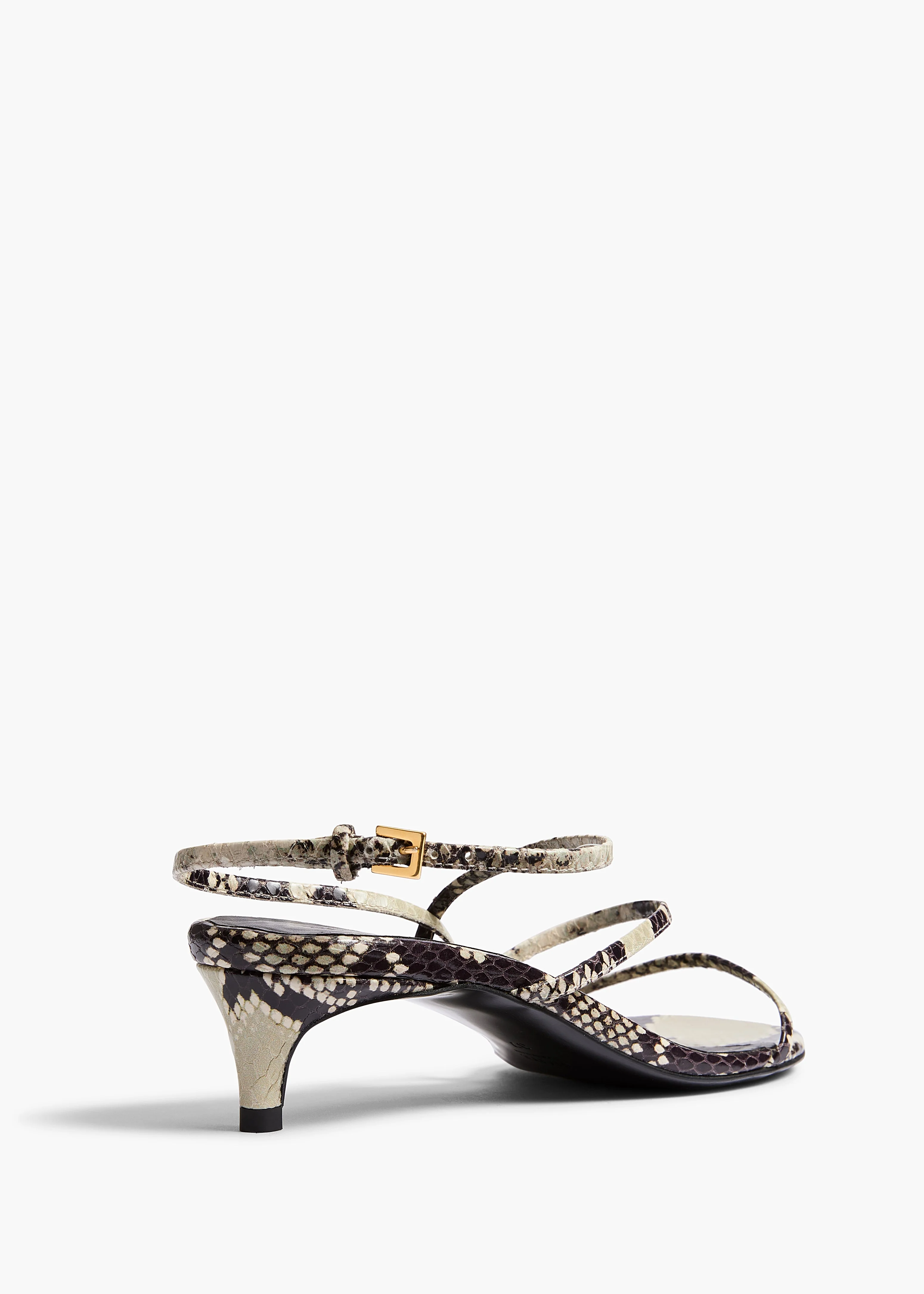 Khaite - Loop Kitten Heel Sandal in Natural Python - Embossed Leather - Image 7